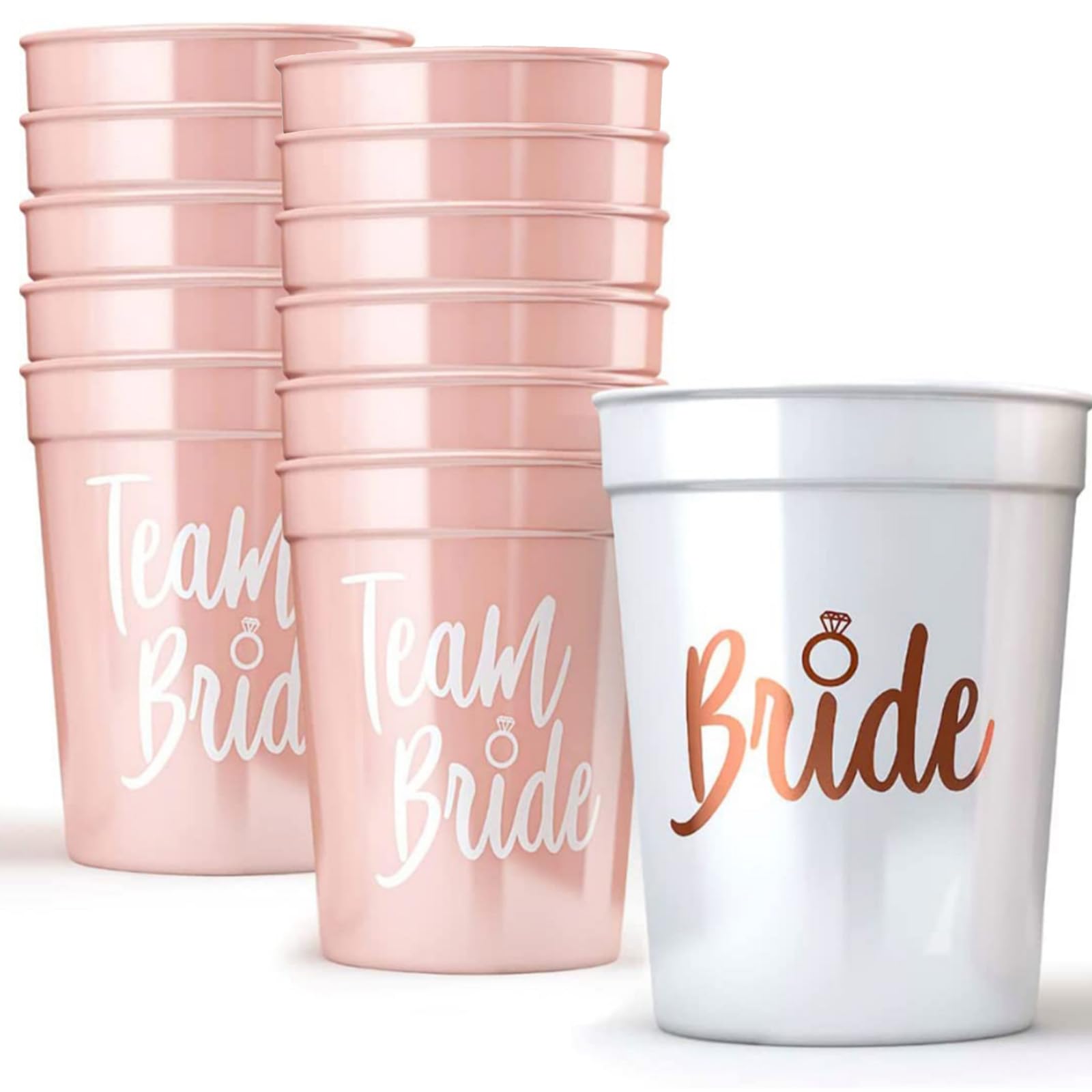 Embhlitfe 12 Pcs Bachelorette Party Bride Tribe Cups,White Pink Bridal Shower Cup Hen Party Cups,Bachelorette Party Drinking Cup for Engagement Wedding Supplies Hen Party Accessories (Multicolor) — image 1