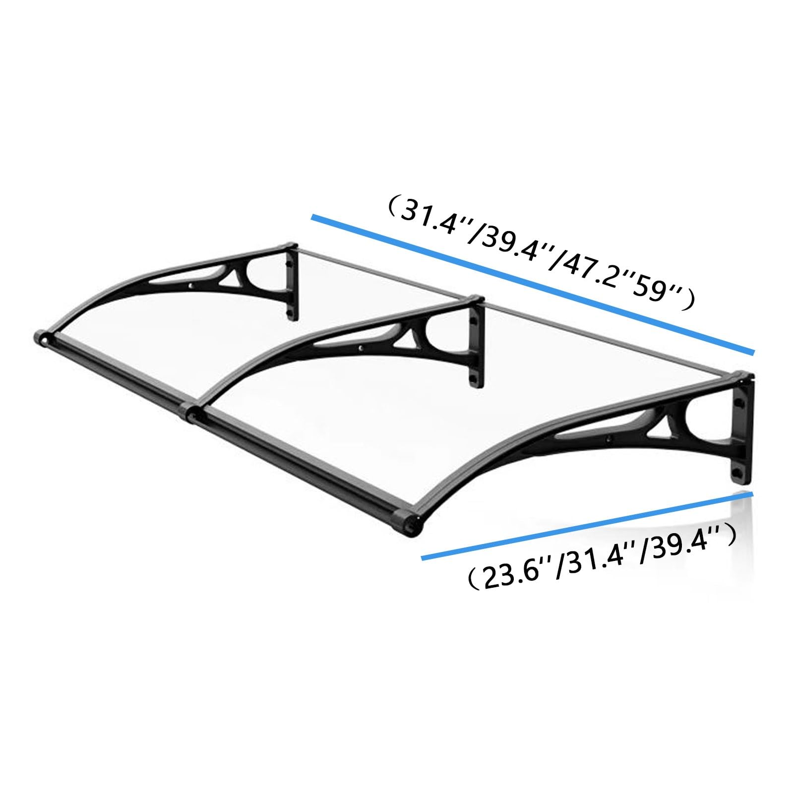 Marquesina Puerta, Marquesinas, Marquesina Puerta Exterior, Marquesinas para Terrazas, Tejados De Plastico Exterior, Protección contra Rayos UV, Lluvia Y Nieve(Clear,39.4inx47.2in)