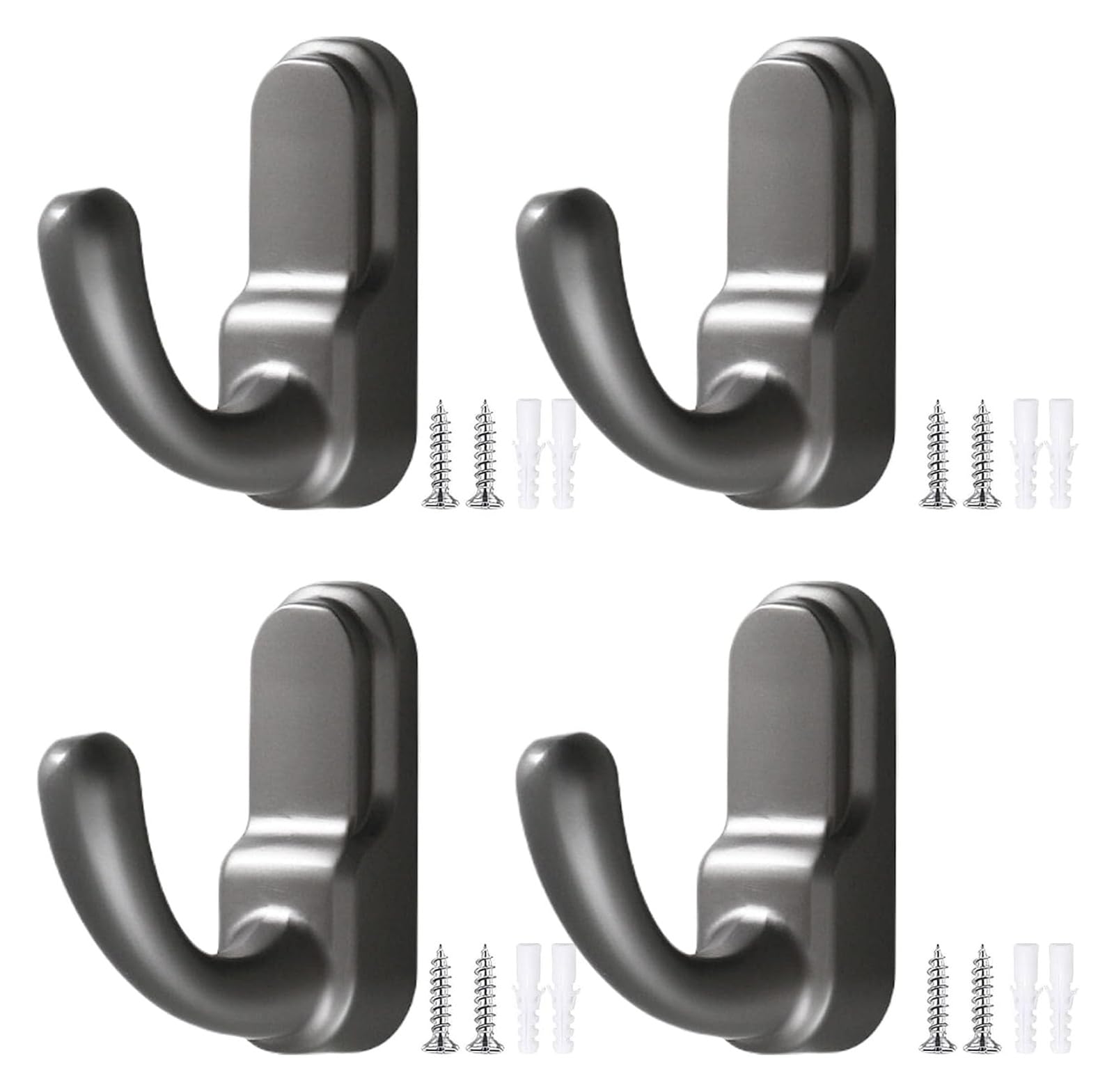 Porte-manteaux muraux gris en alliage de zinc pour optimiser l'entrée et la salle de bain