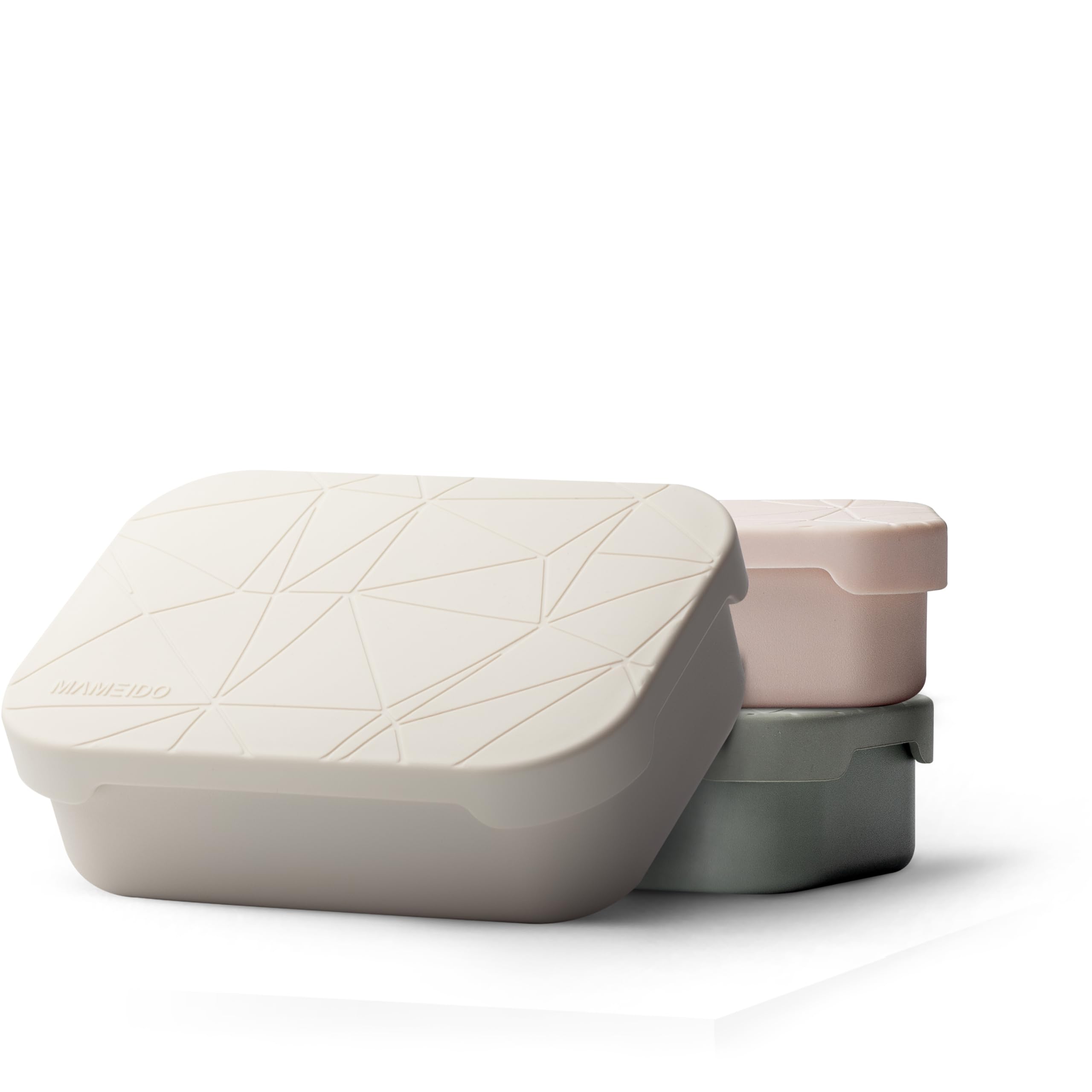 MAMEIDO Brotdose Edelstahl 1200 ml, mit flexiblem Trenner & Silikondeckel, Lunchbox Erwachsene, leichte Vesperbox Kinder, Brotbox Kinder mit Fächern (Ivory Beige)