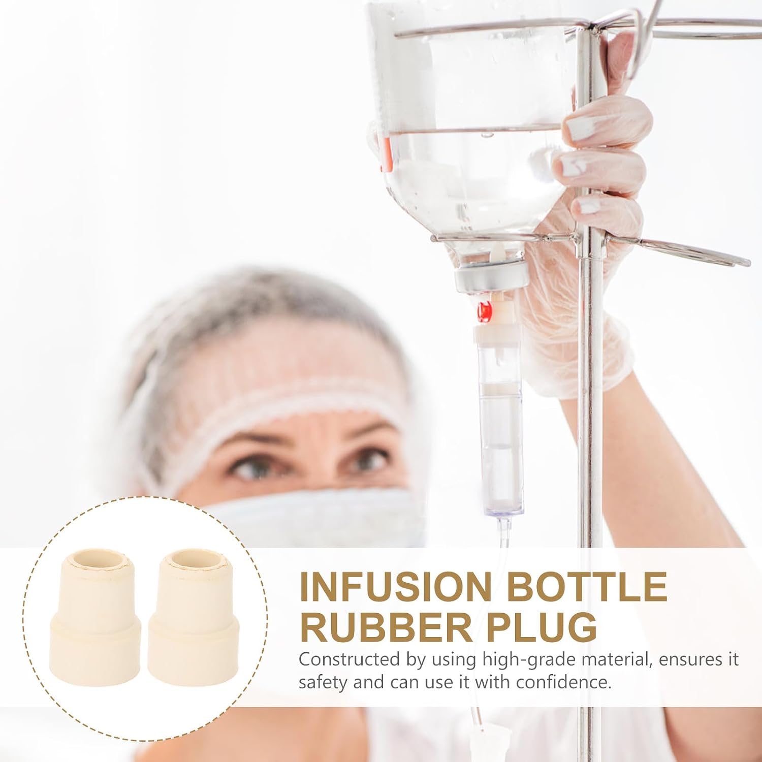 25pcs Infusion Bottle Rubber Stoppers Laboratory Experiment Bottle Plugs White Rubber Sealing Caps for Lab Consumables