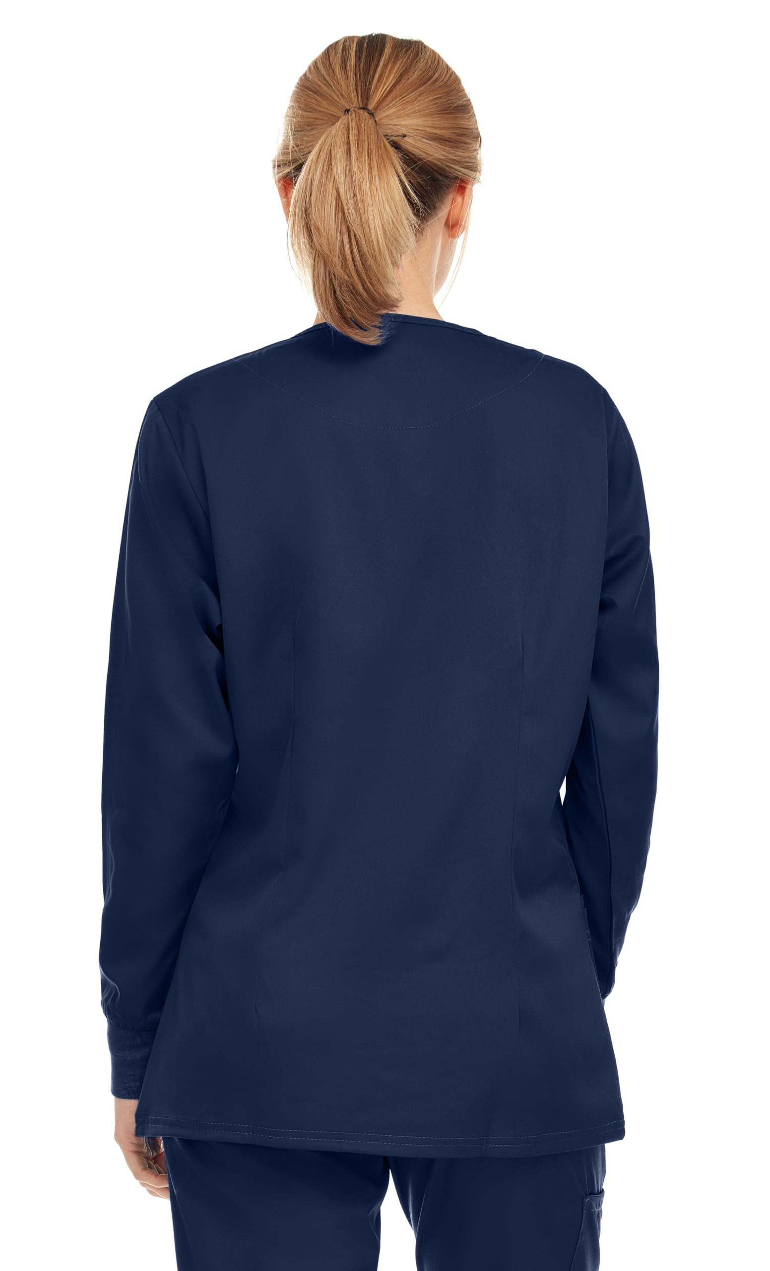 MediChic Women's Scrubs Medical Warm Up Nurse Scrub Jacket, Available in Over 10 Colors Navy