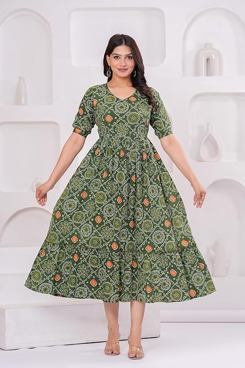 Image of Women Feeding Kurti for Women Cotton Maternity Kurta with Nursing Zip for Pre & Post Pregnancy