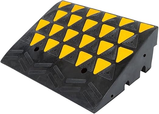 Guardian Rubber Curb Ramp, Heavy-Duty for Trucks, Jobsites,30 Ton, 60,000 lb. Capacity, Industrial Grade KR45R 17.75" W x 23.5" H