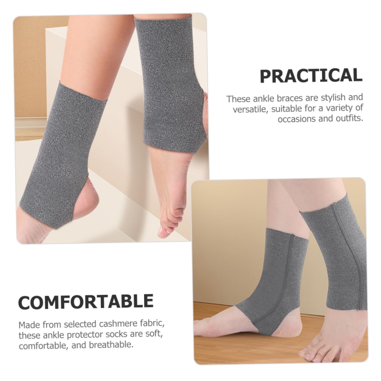 NOLITOY 2 Pairs Ankle Protector Socks Ankle Brace for Women Men Compression Sleeves