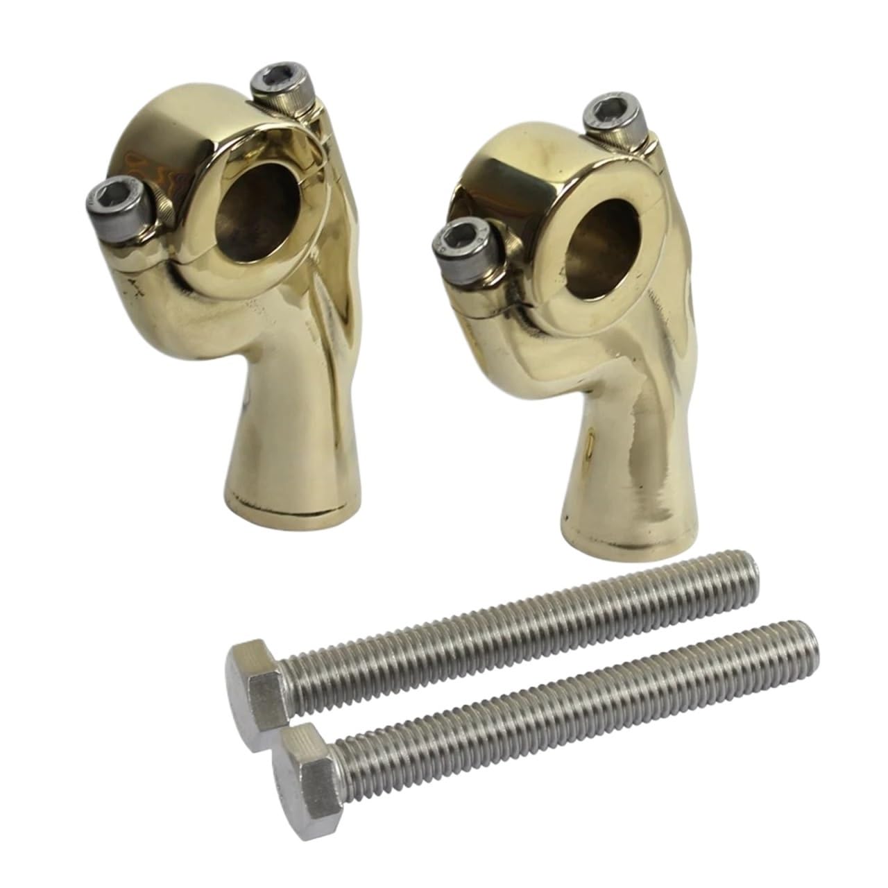 KWEZ 1" Or 7/8" 22/25mm Smooth Handlebar Riser Fit For Harley XL Racer Bobber Chopper Old School(22mm brass B)