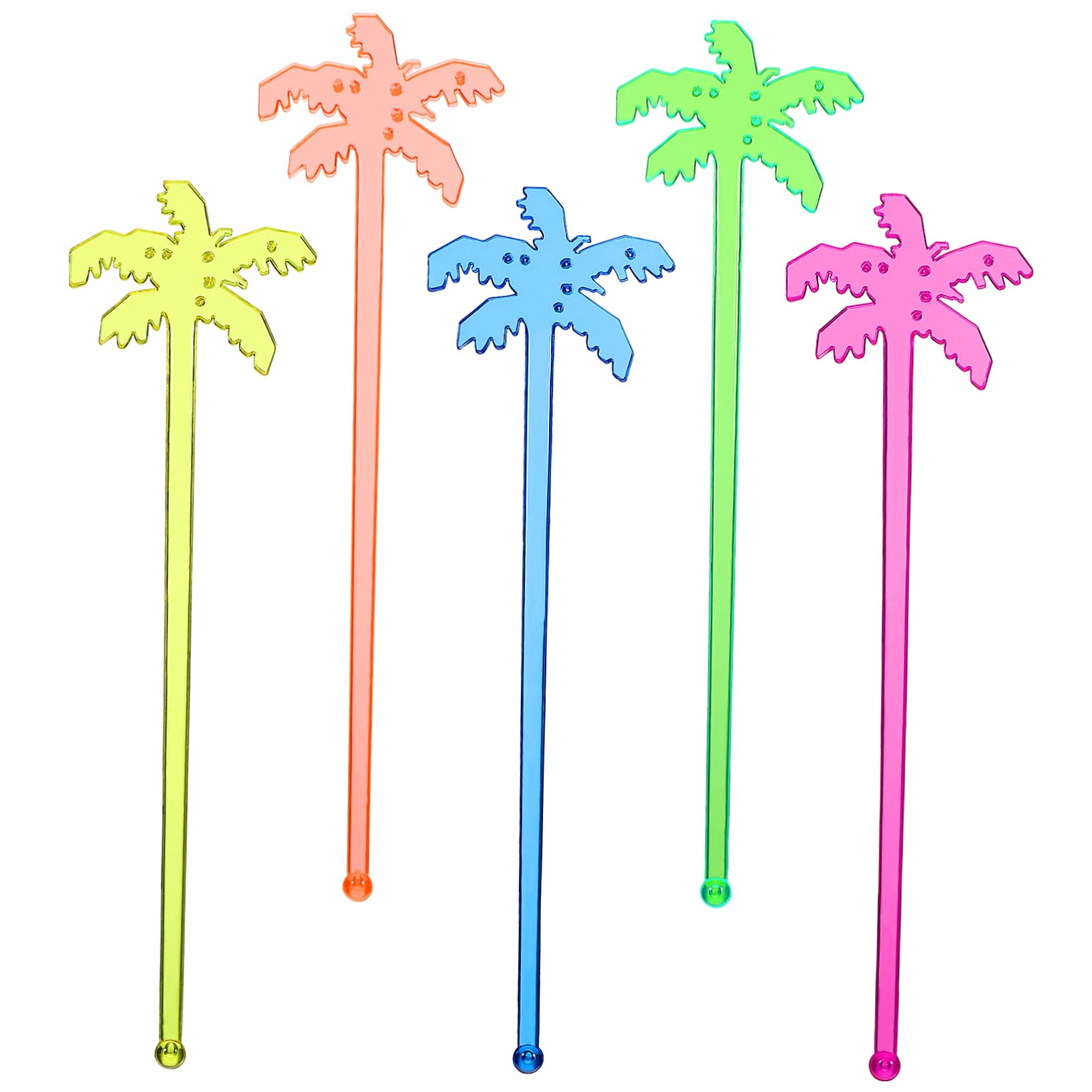 DINHEAROM 150Pcs Coconut Tree Swizzle Sticks Reusable Decorative Drink Stirrers for Cocktails Juice Beverages Ergonomic Design for Bars Parties