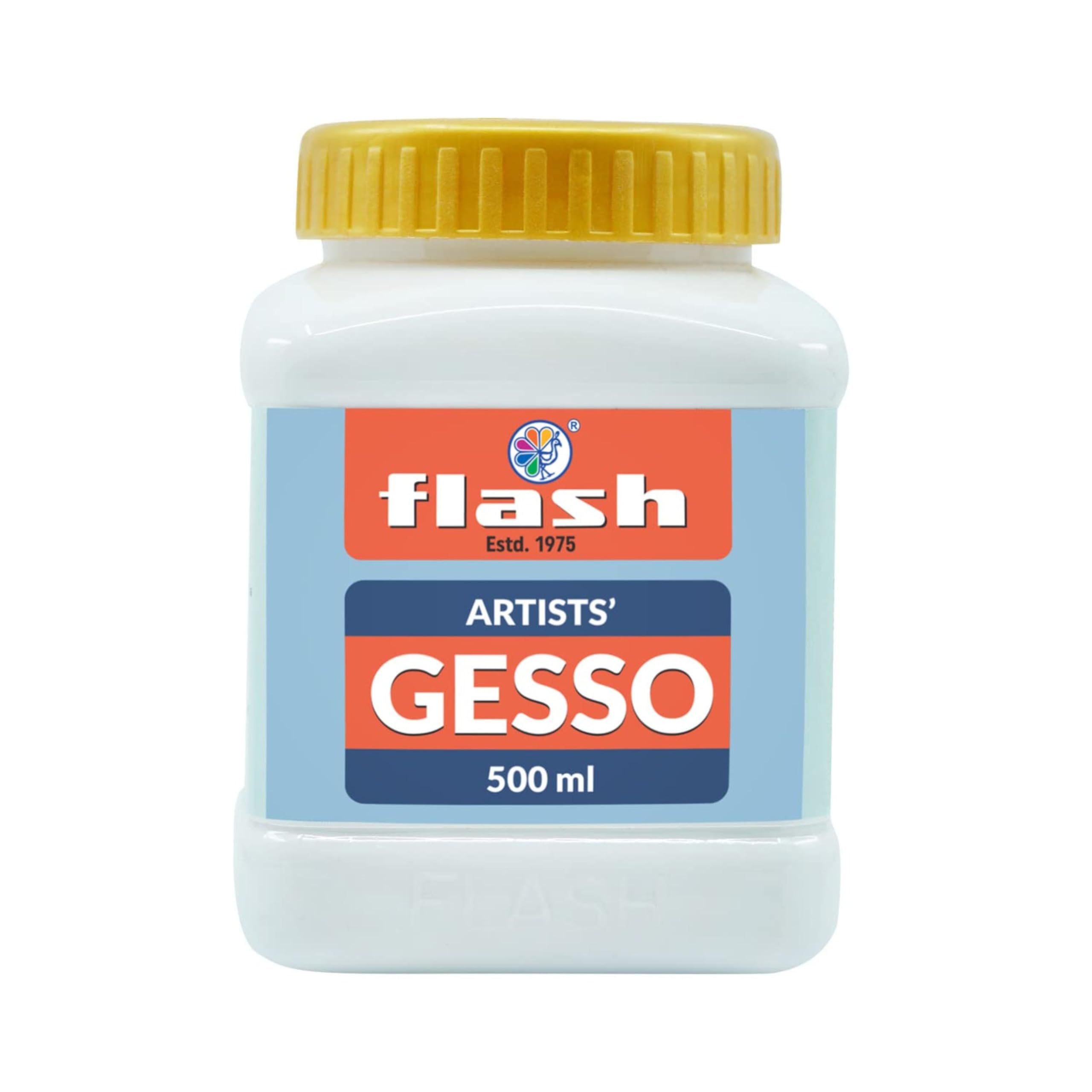 Flash Gesso For Acrylic Painting-Water Base Non-Toxic Universal Gesso Paint Primer For Artist Professionals Hobby Painters (500 ml-Gesso White)