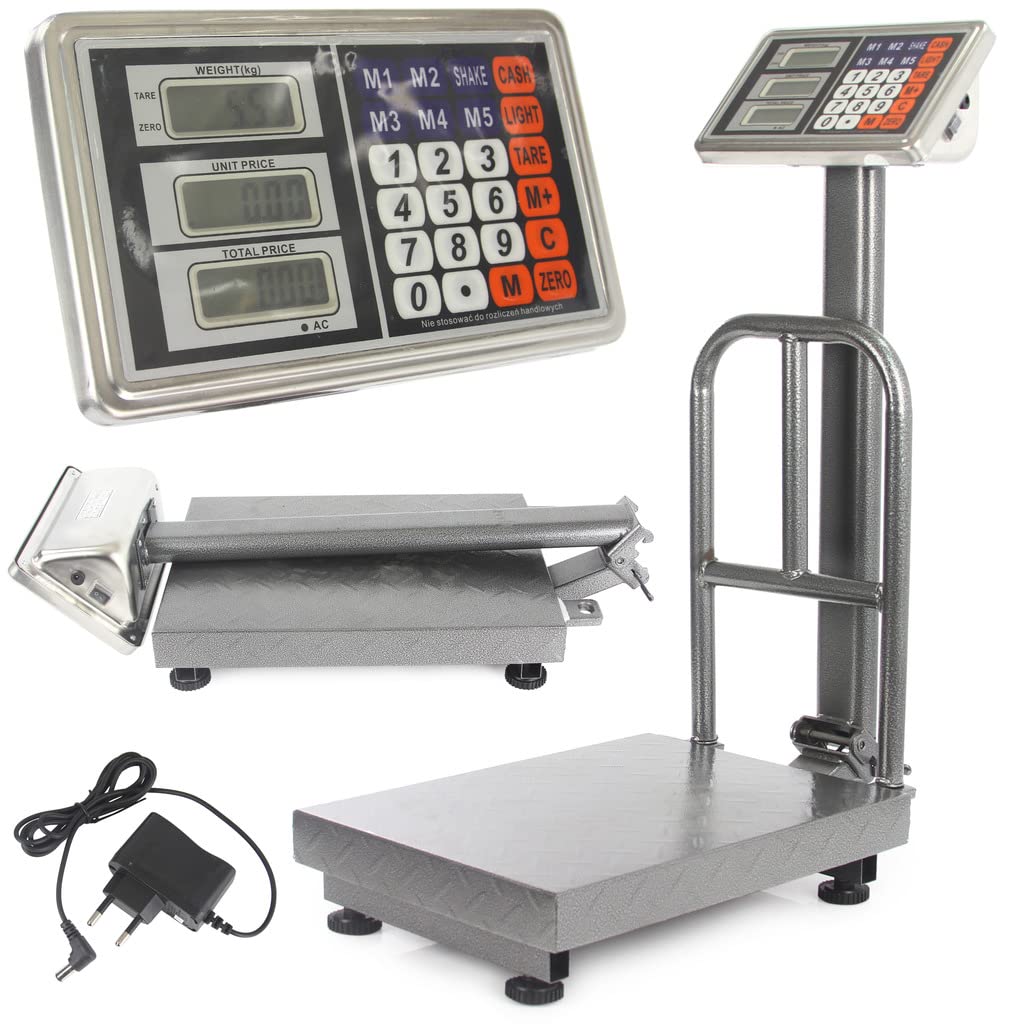 Balanza electrónica industrial pantalla digital 150kg acero plataforma 30x40 cm comercial plegable