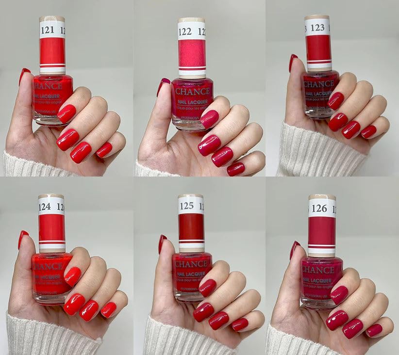Colección de esmaltes de uñas rojos, gel de color a juego y laca de uñas de 0.5 onzas, 36 colores #109 - #144 - Las rosas son rojas (121) disponible en Yaxa Peru