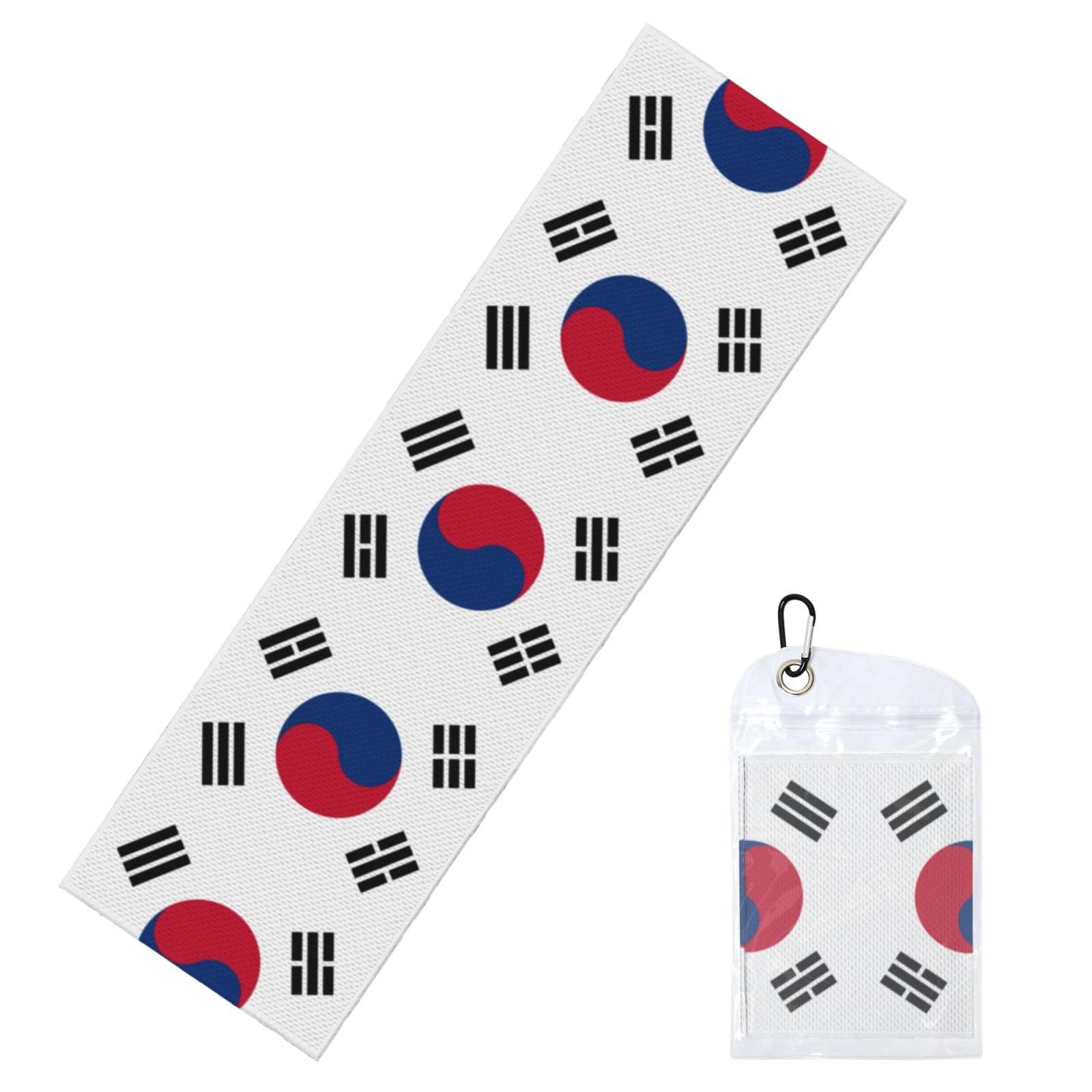 DUYIOKH Korean flag Print Cooling Towel, Portable Towel for Gym Workout Golf Beach World Cup Sports Hot Weather