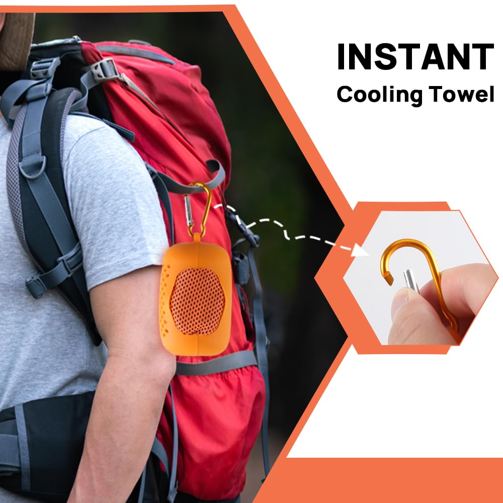 JBM Cooling Towel 40” X 12” Ice Towel Quick Dry Breathable Soft Microfiber Towels for Sports, Camping, Beach, and Outdoor Activities (Orange)