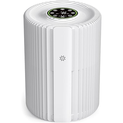 Air Purifiers For Bedroom And Home 1095 Sq. Ft True H13 HEPA Pet Air Purifier For Dorm Room With Air Quality Display 360° Air Intake & Outlet For Bedroom Office, DH-JHD07(White)