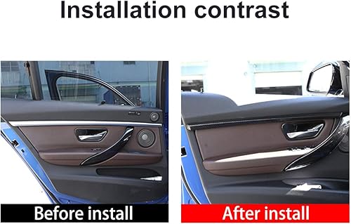 Miniatura 2 de YIWANG Estilo de fibra de carbono para BMW Serie 3 F30 F31 2017 2018 2019 Moldeo de puerta Tira Trim 4pcs