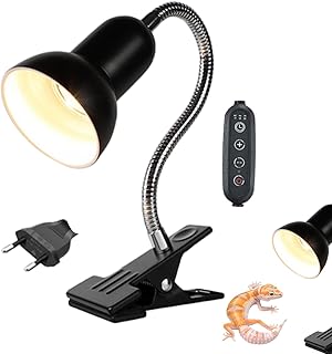 Lâmpada de aquecimento para répteis,Lâmpada de calor para répteis - Luz de basking de tartaruga com lâmpadas, mangueira giratória de 360 graus, temporização, aquecimento para ouriços, Xiaofeigun