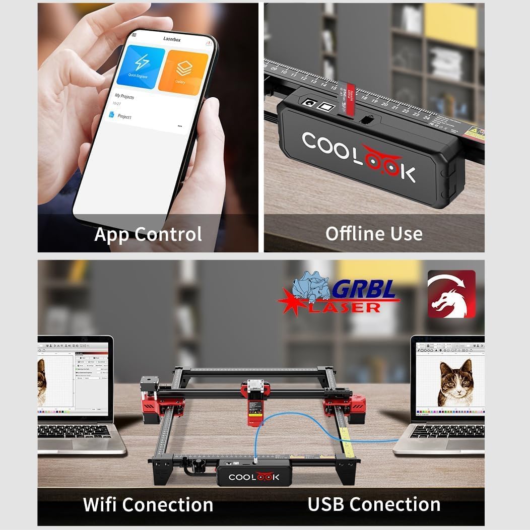 Amazon.com: Coolook CK1-55 Laser Engraver, 5.5W Laser Engraving