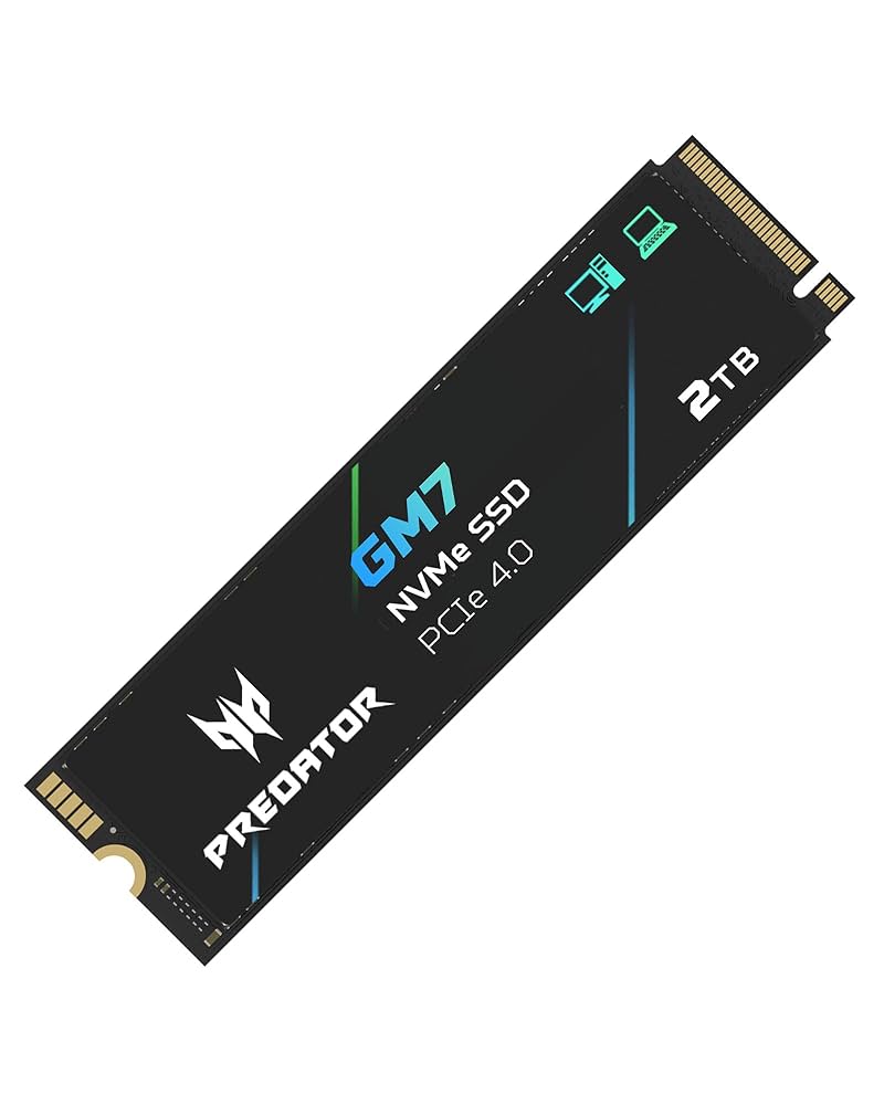 内蔵型SSD Predator GM7000 M.2 SSD 2TB GM7000HS-2TB Amazon.com: Predator M.2 SSD 2TB GM7000 with DRAM Cache NVMe