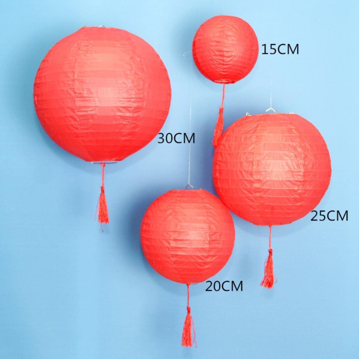 LIHAO 10 stuks papieren lantaarns, ronde witte papieren lantaarns, decoratie voor feest, bruiloft, tuin, bruiloft, diameter 20 cm