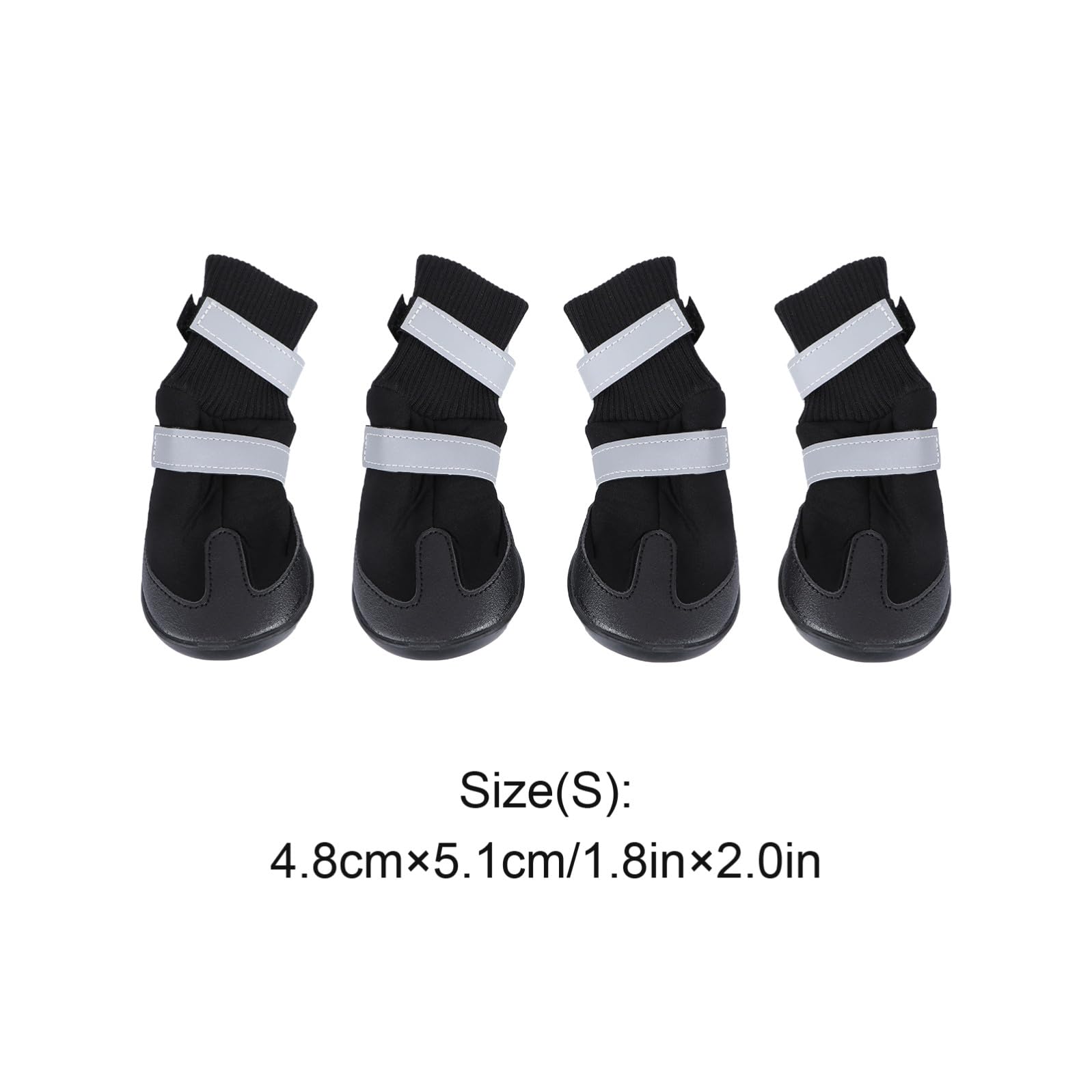 Mipcase 12 Pièces Bottes pour Chien de Compagnie Chien de contrôle de Traction Chaussettes Chaussures pour s de Compagnie Bottes Chaudes pour Chaussures d'hiver pour Black