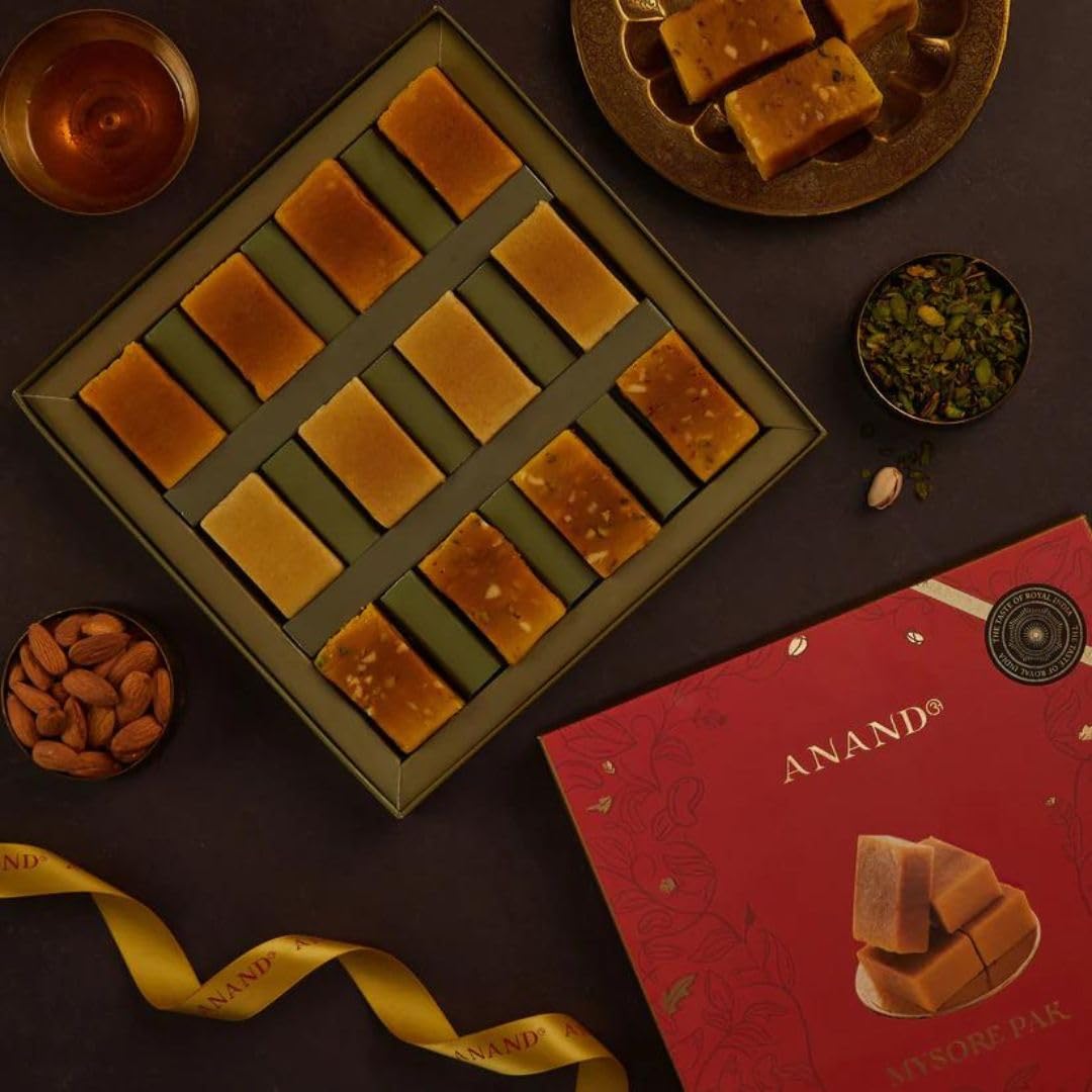 See full amazon price history chart for ANAND Trio Treat: Assorted Mysore Pak Sweets Box - 500 Gram Delight In Kaju, Ghee, And Dry Fruit Varieties,Vegan, Freshly Made Indian Sweets Mithai Gift Box For No Added Preservatives ANAND Trio Treat: Assorted Mysore Pak Sweets Box - 500 Gram Delight In Kaju, Ghee, And Dry Fruit Varieties,Vegan, Freshly Made Indian Sweets Mithai Gift Box For No Added Preservatives (B0D4VV8G5V) Amazon Price History, Amazon Price Tracker