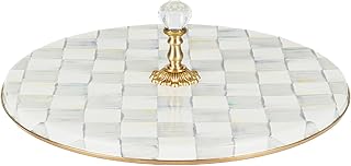 MACKENZIE-CHILDS Cheese Course, Cute Cheese Board and Serving Board for Charcuterie, Gray-and-White Sterling Check