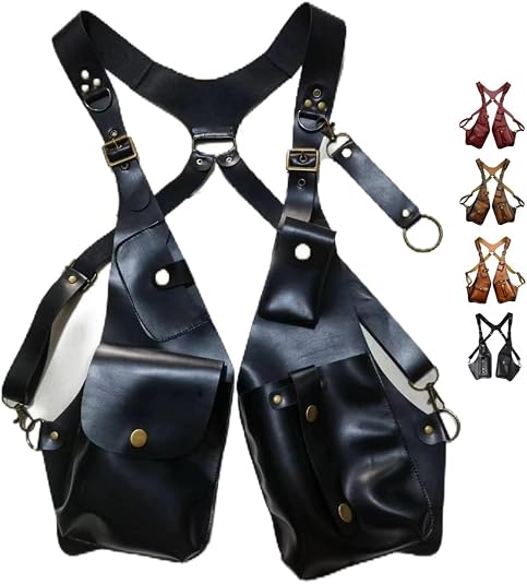 Anti-Theft Bag for Men, Adjustable Leather Shoulder Bag, PU Leather Shoulder Pouch, Anti-Theft Harness Bag, Multi-Pocket Shoulder Bag, Double Shoulder Pocket Bag, Leather Shoulder Bag for Camping Anti-Theft Bag for Men, Adjustable Leather Shoulder Bag, PU Leather Shoulder Pouch, Anti-Theft Harness Bag, Multi-Pocket Shoulder Bag, Double Shoulder Pocket Bag, Leather Shoulder Bag for Camping