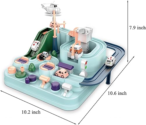 Miniatura 7 de Pistas de carreras para niños para niños, juguetes de aventura de automóvil, rompecabezas preescolar, juego de riel, juego de pista de automóvil,
