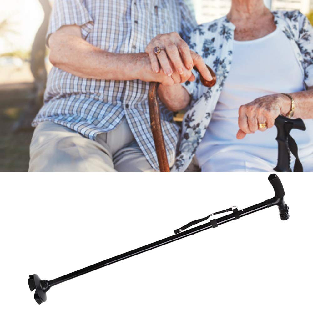 Bastón para Caminar, bastón para Caminar, Plegable, Antideslizante, Plegable, de aleación de Aluminio, bastón Plegable para Caminar con luz LED, Regalo para Ancianos Interesting