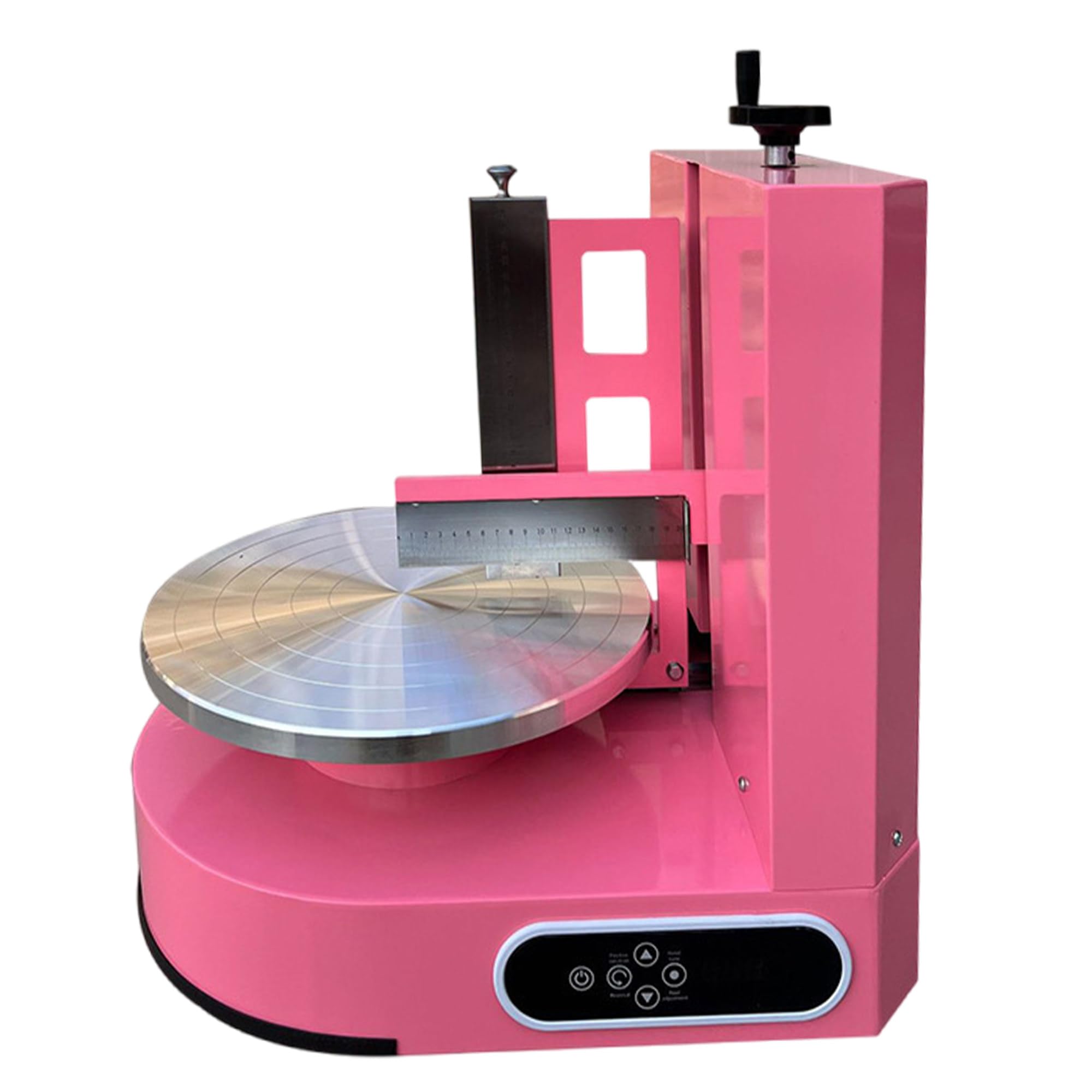 elektrischer Torten Dekorierer,Kuchenglasurmaschine,Geringe Geräuschentwicklung,Für 4-12" Kuchen,Automatische Kuchendekorationsmaschine,Für Kuchengeschäfte, Zuhause Pink-110V