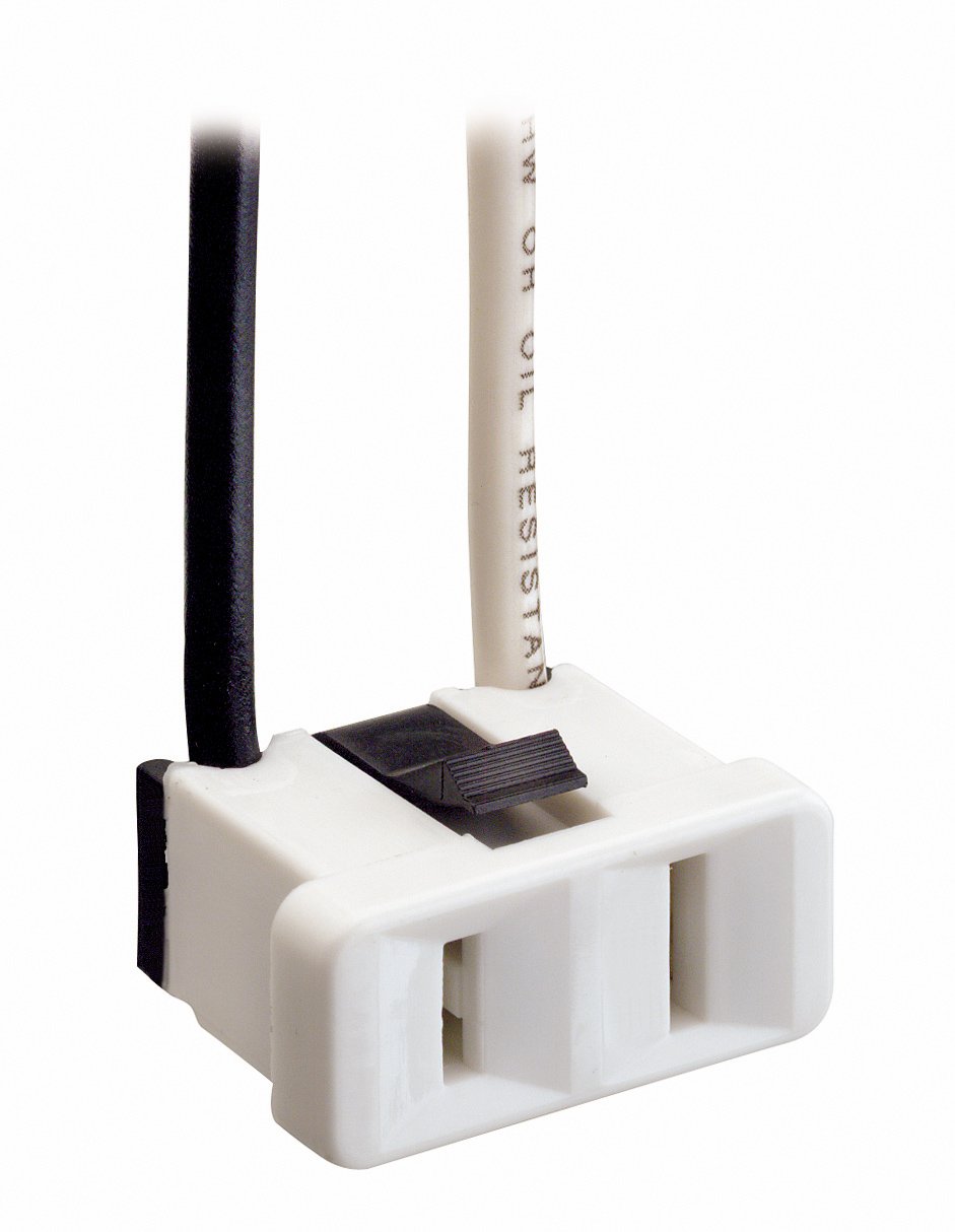 Leviton 15A, 125V, Snap-In Receptacle, Leads 14GA 6-Inch Long Wired, 1306-W, White