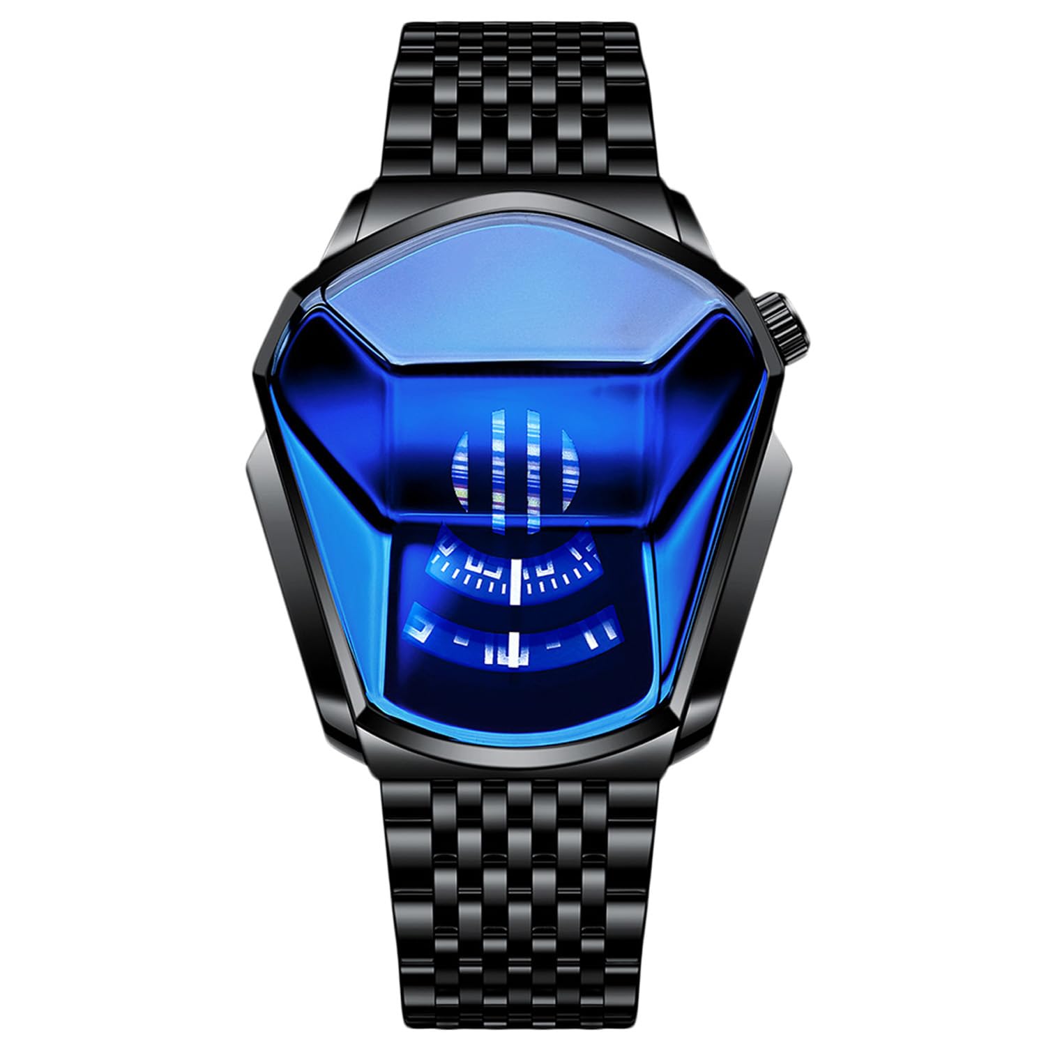 RORIOS Moda Reloj Hombre Cuarzo Analógico Reloj de Acero Inoxidable Creativo Relojes Pulsera Hombre Deportivo Reloj Hombre