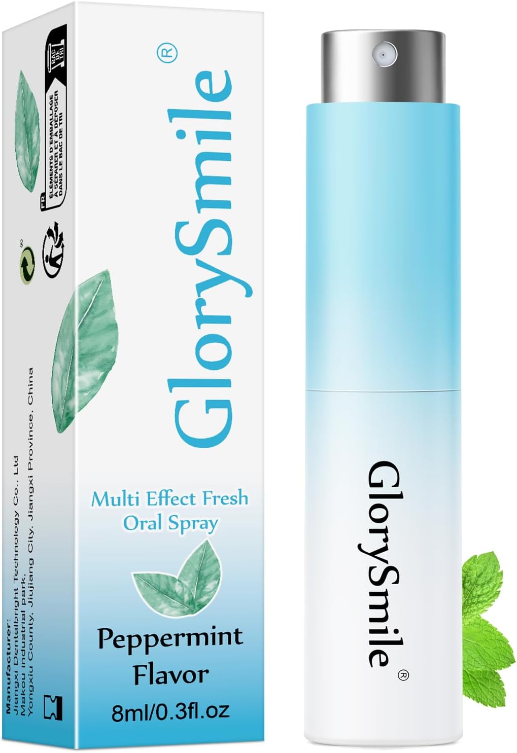 20 pack GlorySmile Oral Breath Spray, Mouth Spray Breath Fresheners, Remove Bad Breath for Adults, Sugar-Free, Mint Flavor 0.3 Ounce / 8ml