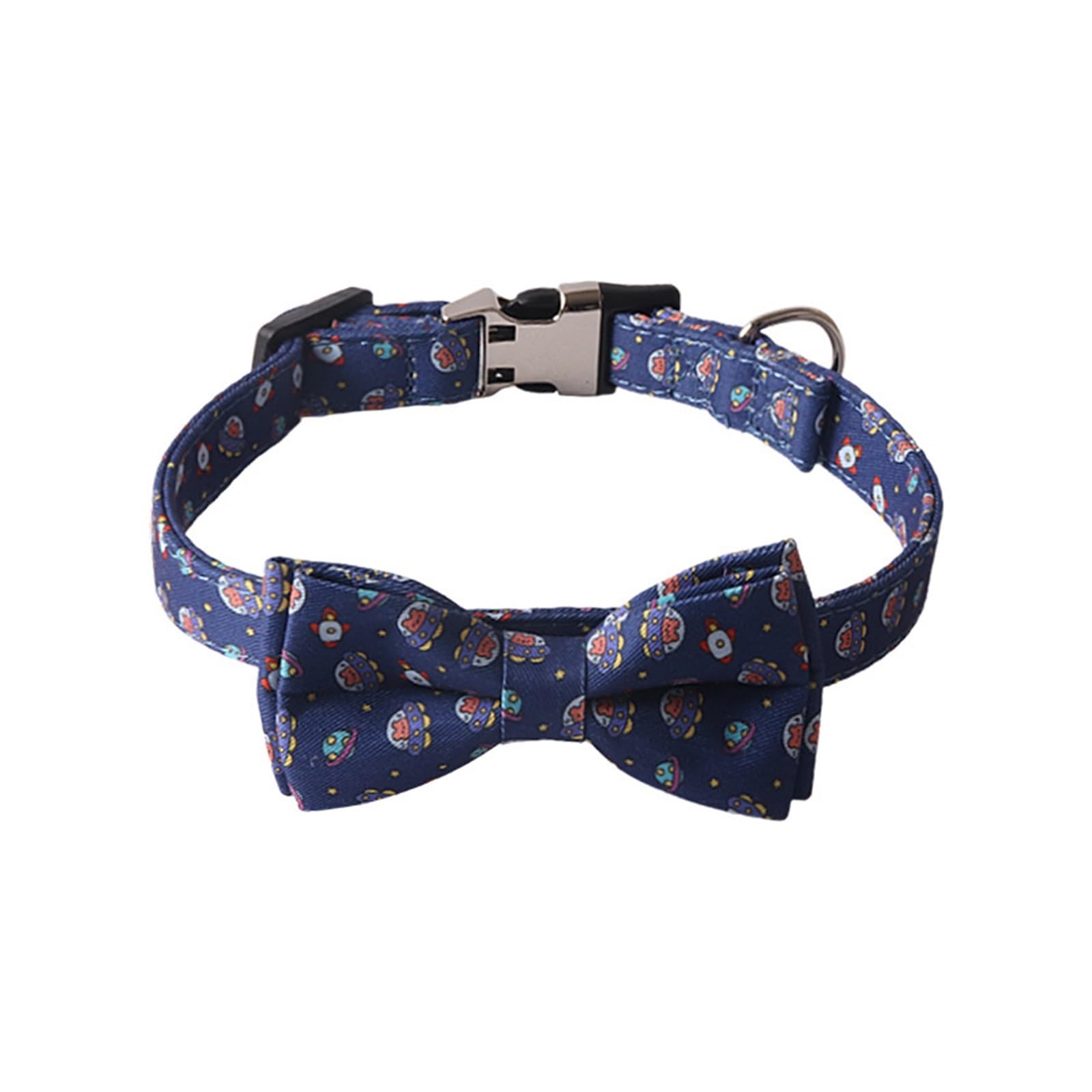 Collare per cani personalizzato con design floreale, collare regolabile per animali domestici, con targhetta per nome, morbido collare in nylon (bianco, L)