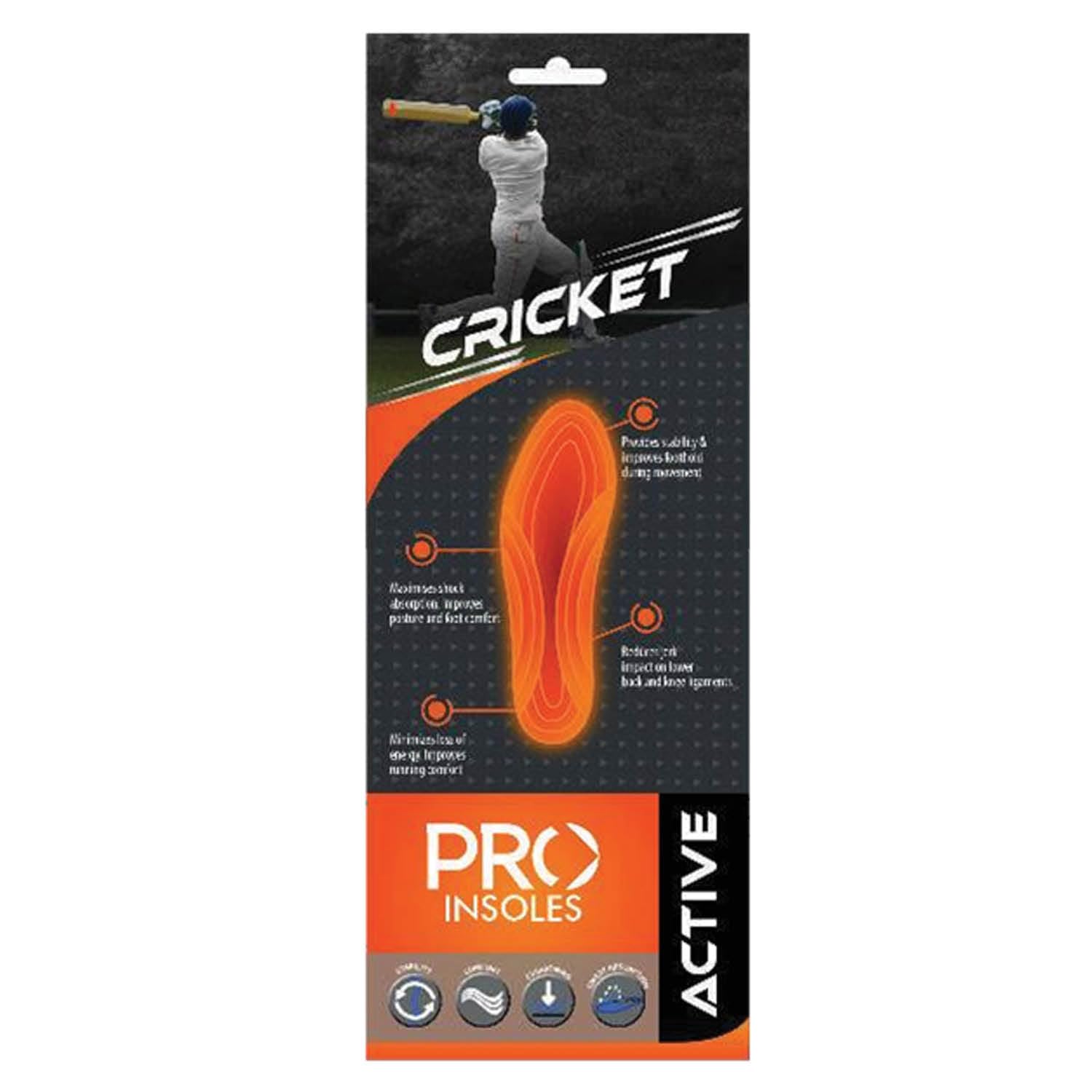 PRO Cricket Insoles | Specialized Shoe Insoles for Cricket & Sports | Shock-Absorbing Design for Comfort and Performance | (Sizes 43-44)-image-2