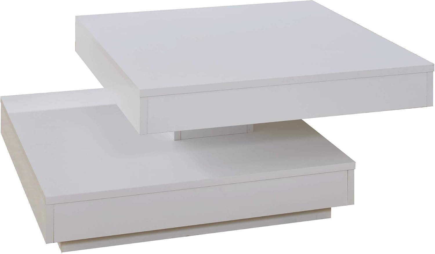 Trendteam Couchtisch Weiß/Eiche - 70x46x70cm Quadratischer Sofatisch Mit Schublade