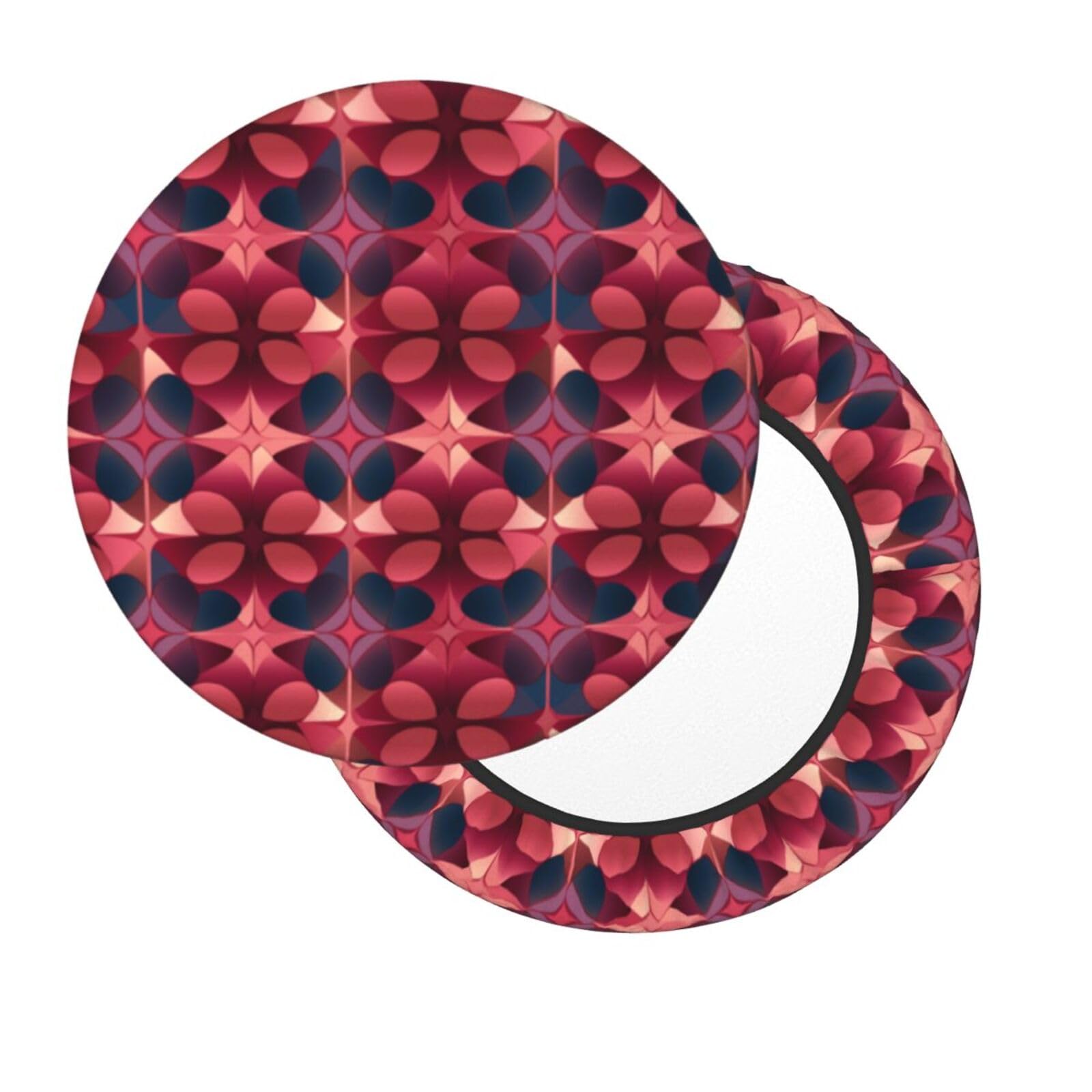 Velvet Round Stool Covers, Abstract Flowers Pattern Round Stool Cushion Slipcover with Elastic Bands, Stretchy Round Chair Covers Barstool Covers Slipcovers for 12-14" Chair