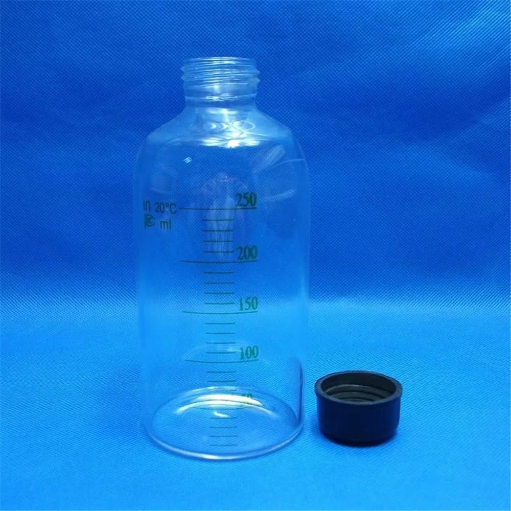 Cristalería de Laboratorio Botellas de muestra graduadas de vidrio de 250 ml, 10 unidades por lote, for suero