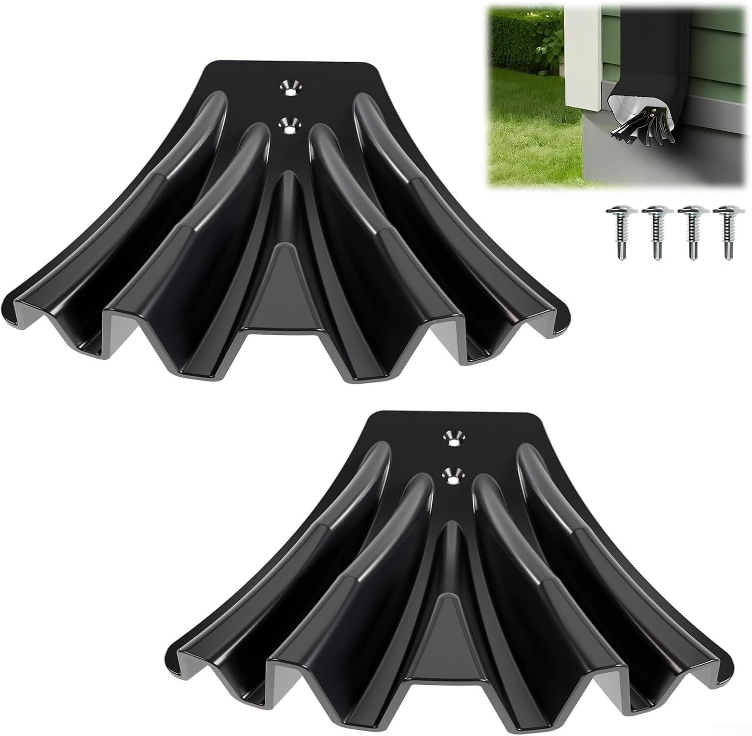 Diverter de Agua de Lluvia ABS: Desviador Canalón Jardín, UV, Instalación para fácil, Protección Cimientos, 13.5cm Negro(brown)