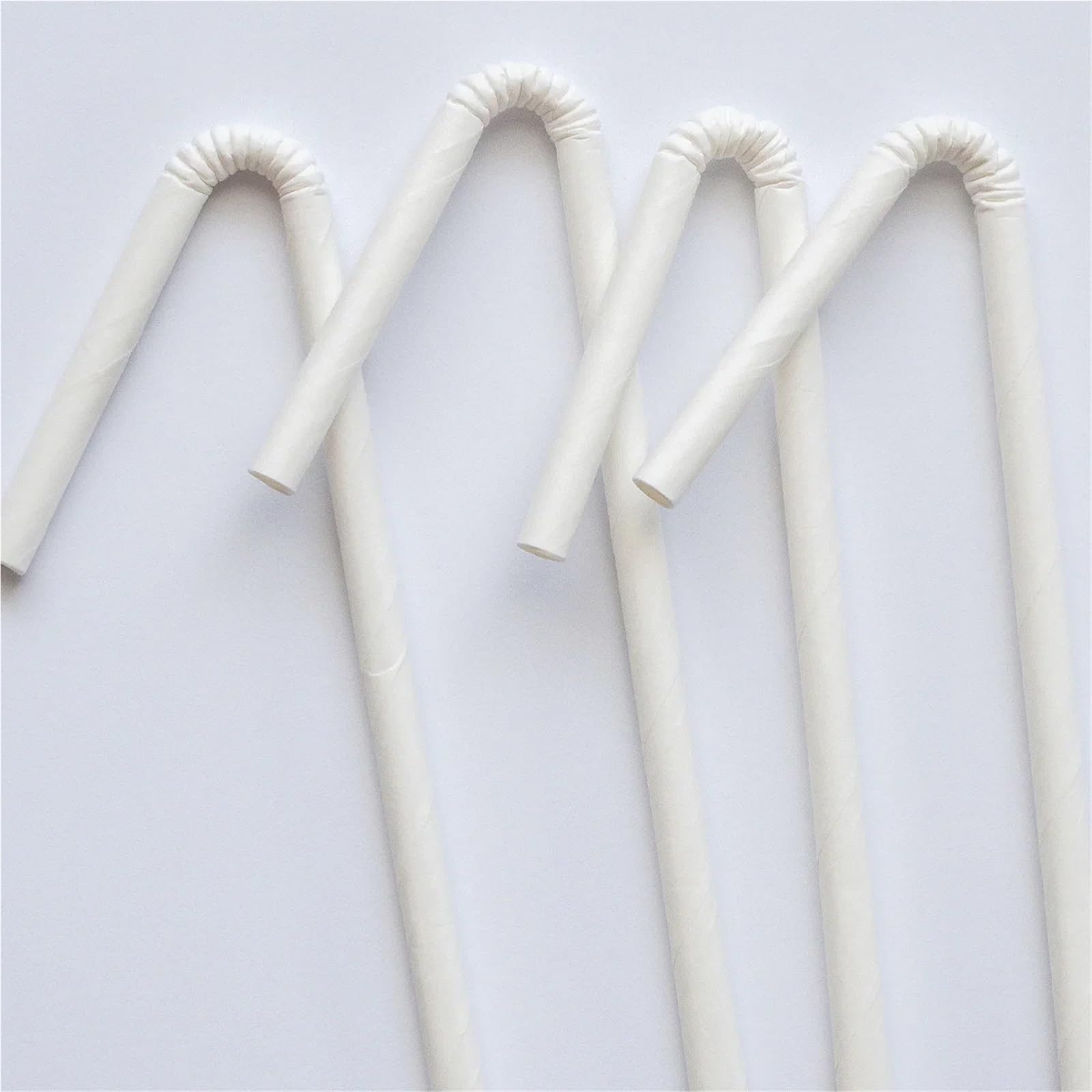 las pajitas de papel, Pajitas de papel for beber, 400 unidades, blancas, flexibles, 8,27 pulgadas