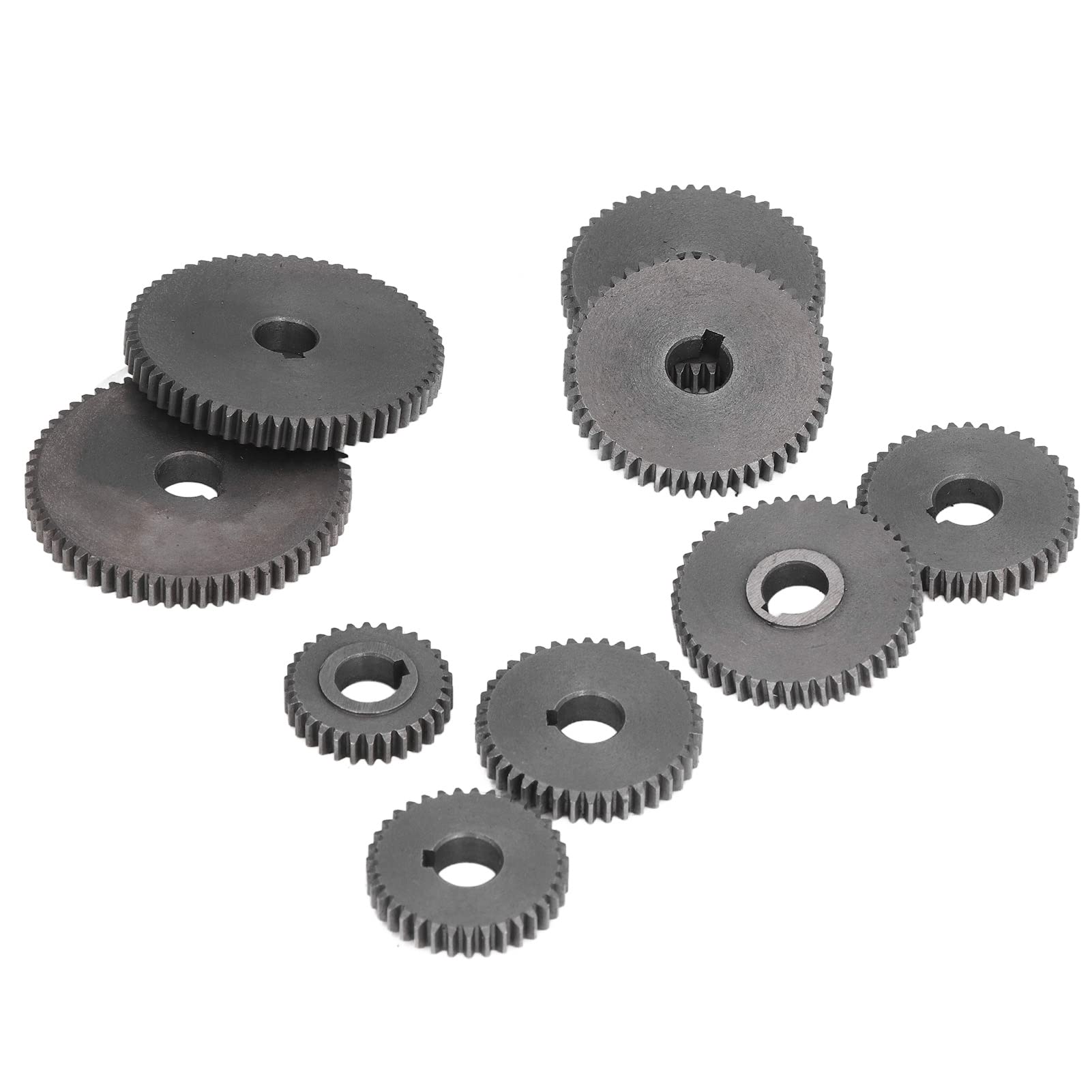 Ingranaggi per Tornio 9 Pezzi Set in Metallo con T60 T50 T45 T40 T35 T30 - Kit Ingranaggi per Macchine di Taglio e Torni Industriali, Componenti di Ricambio