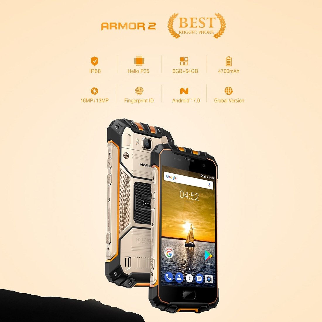 Amazon | UleFone Armor 2 6GB + 64GB 12.7cm Sharp Android 7.0 MTK