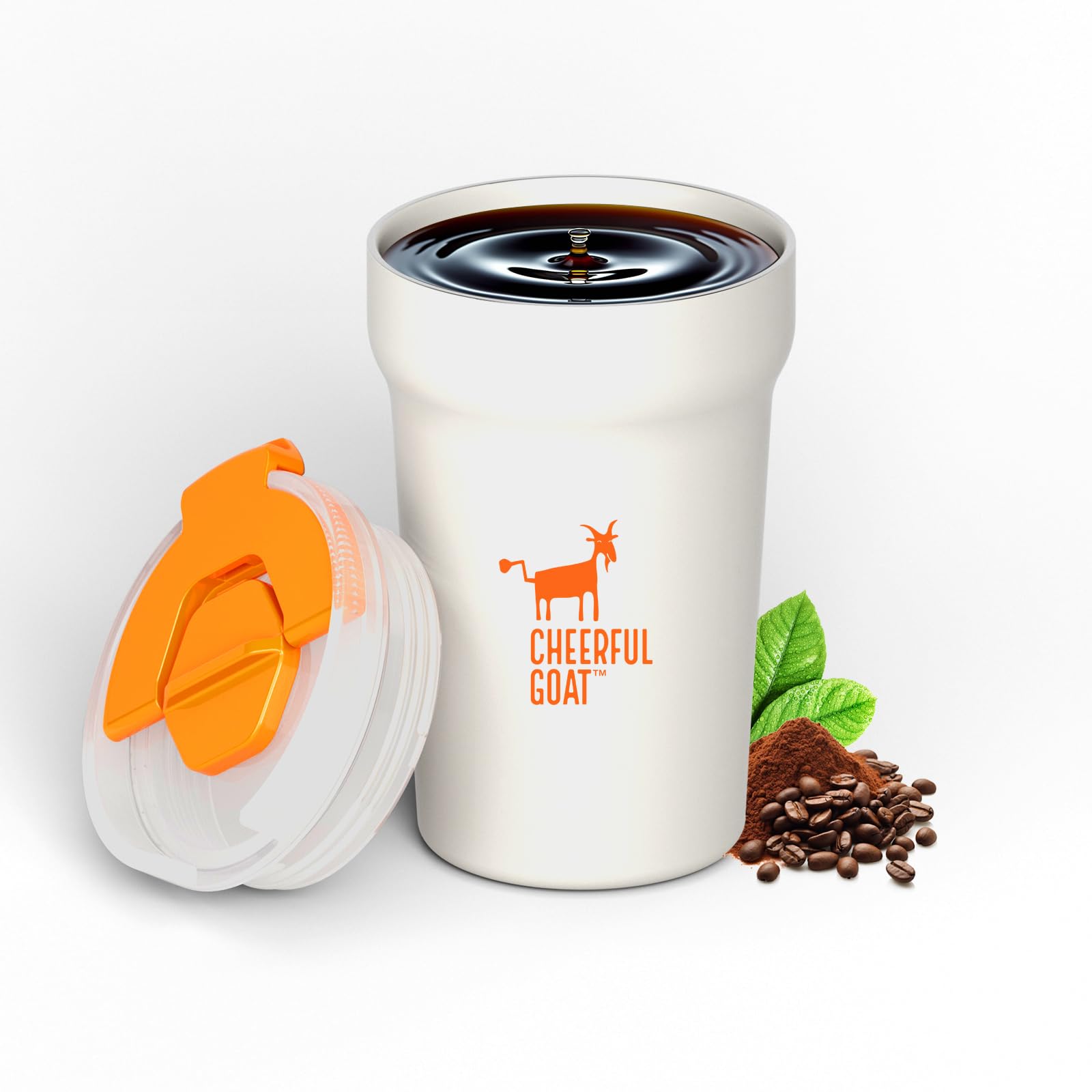 CHEERFUL GOAT Ceramic Lined Coffee Travel Mug