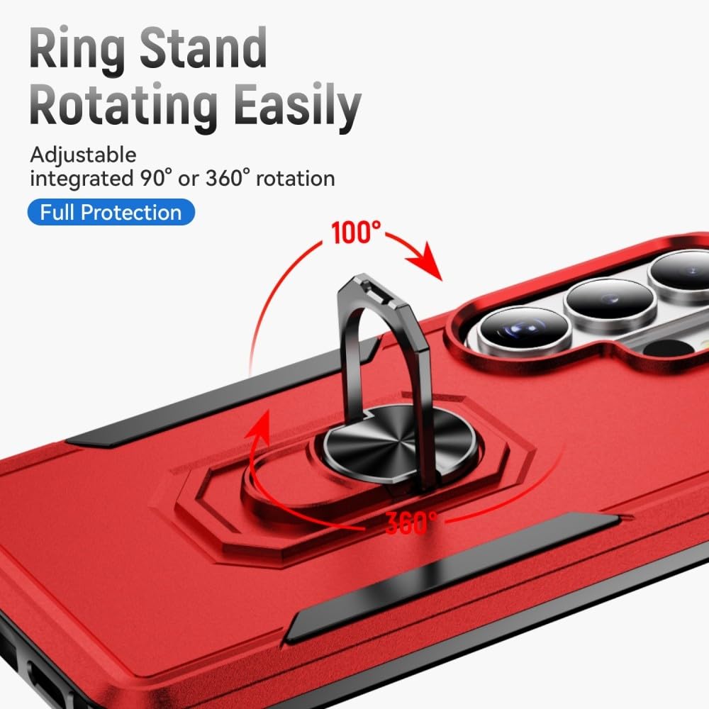 Generic Funda compatible con Samsung Galaxy A71 4G (color: rojo-rosa intenso), funda con soporte de anillo a prueba de golpes