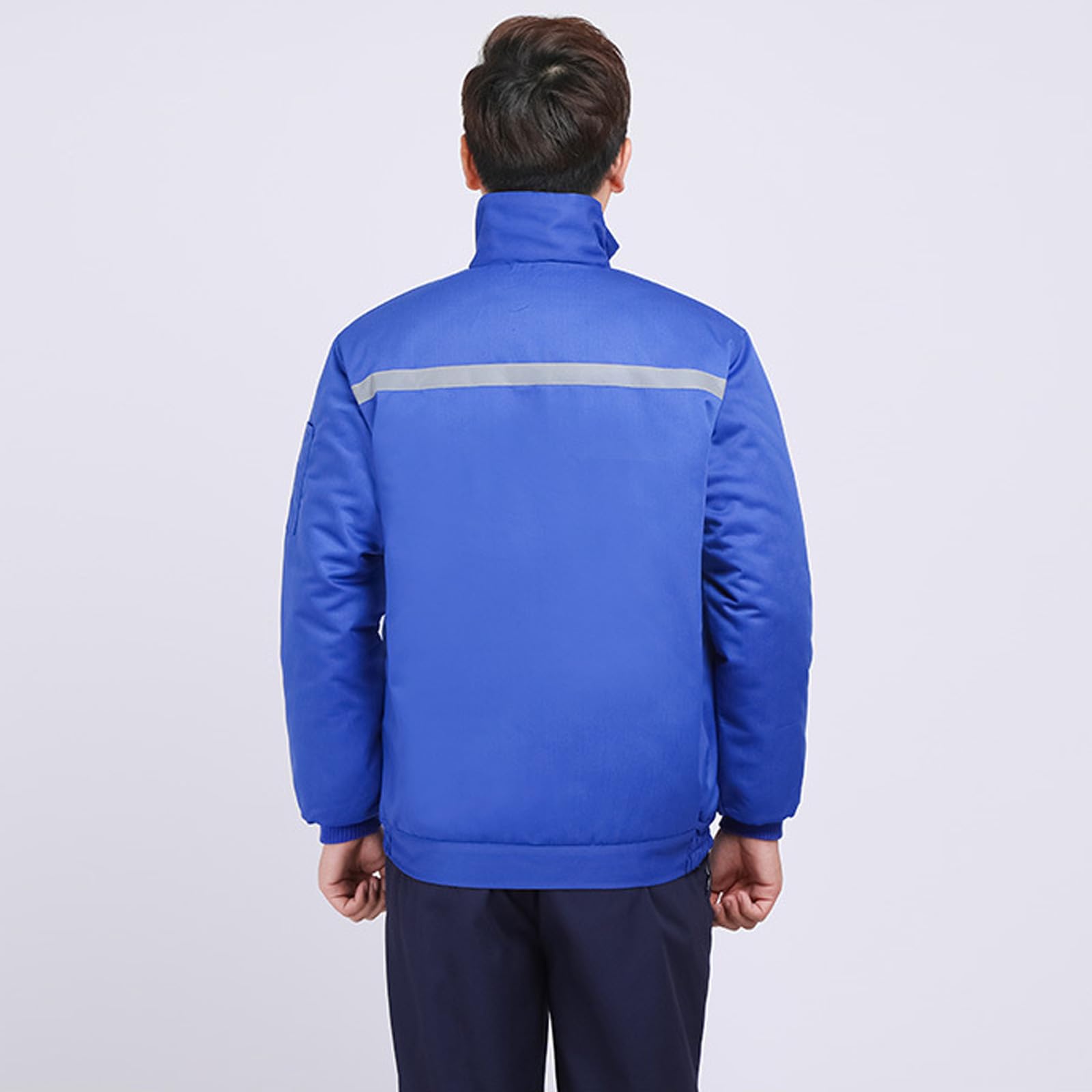 Tuta Isolata Manica Lunga Zip Up Overalls Per Gli Uomini Delle Donne, Stand Collare Da Lavoro Giacca Con Striscia Riflettente