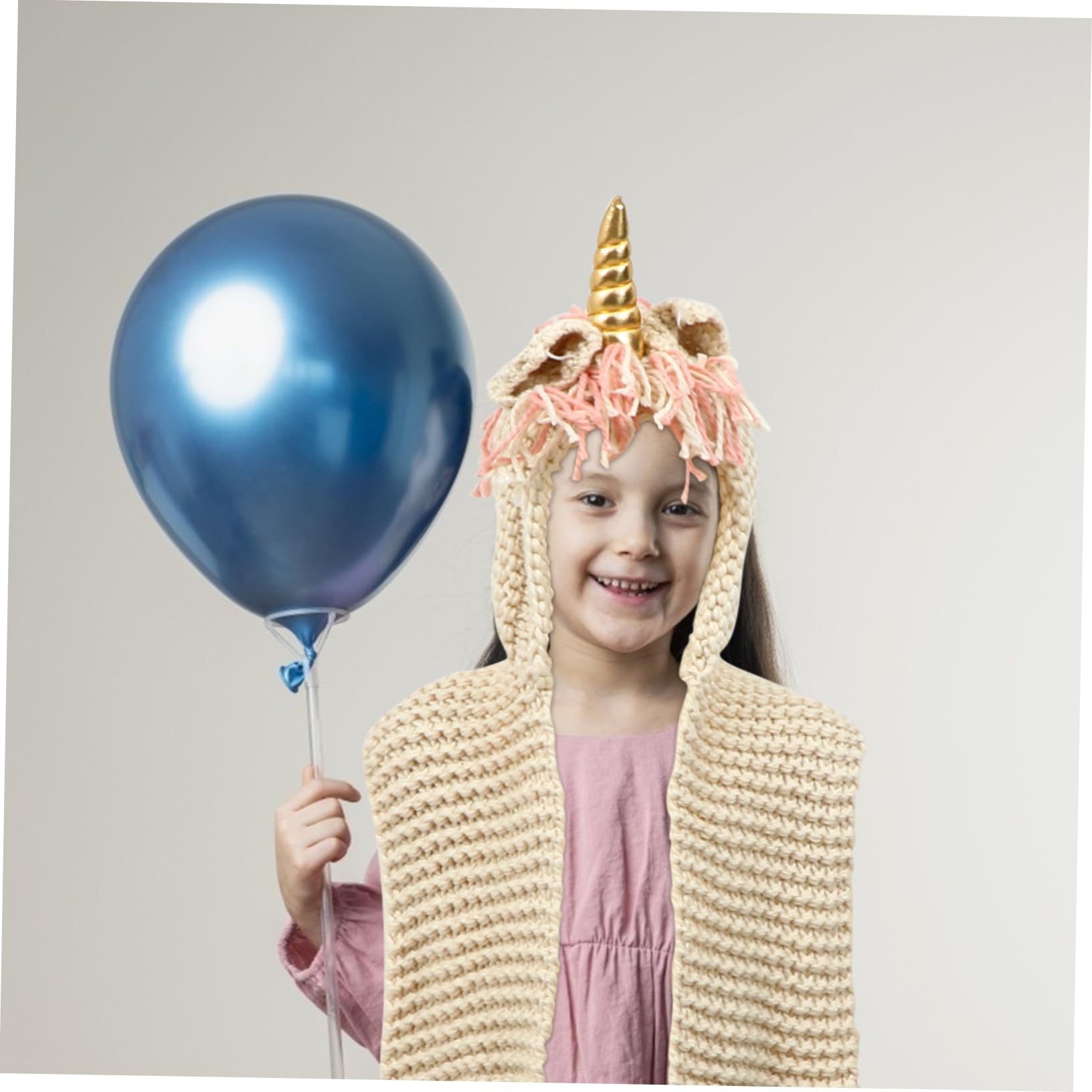 Ipetboom Gorro de Unicornio para Niños en Acrílico Dorado, Tejido