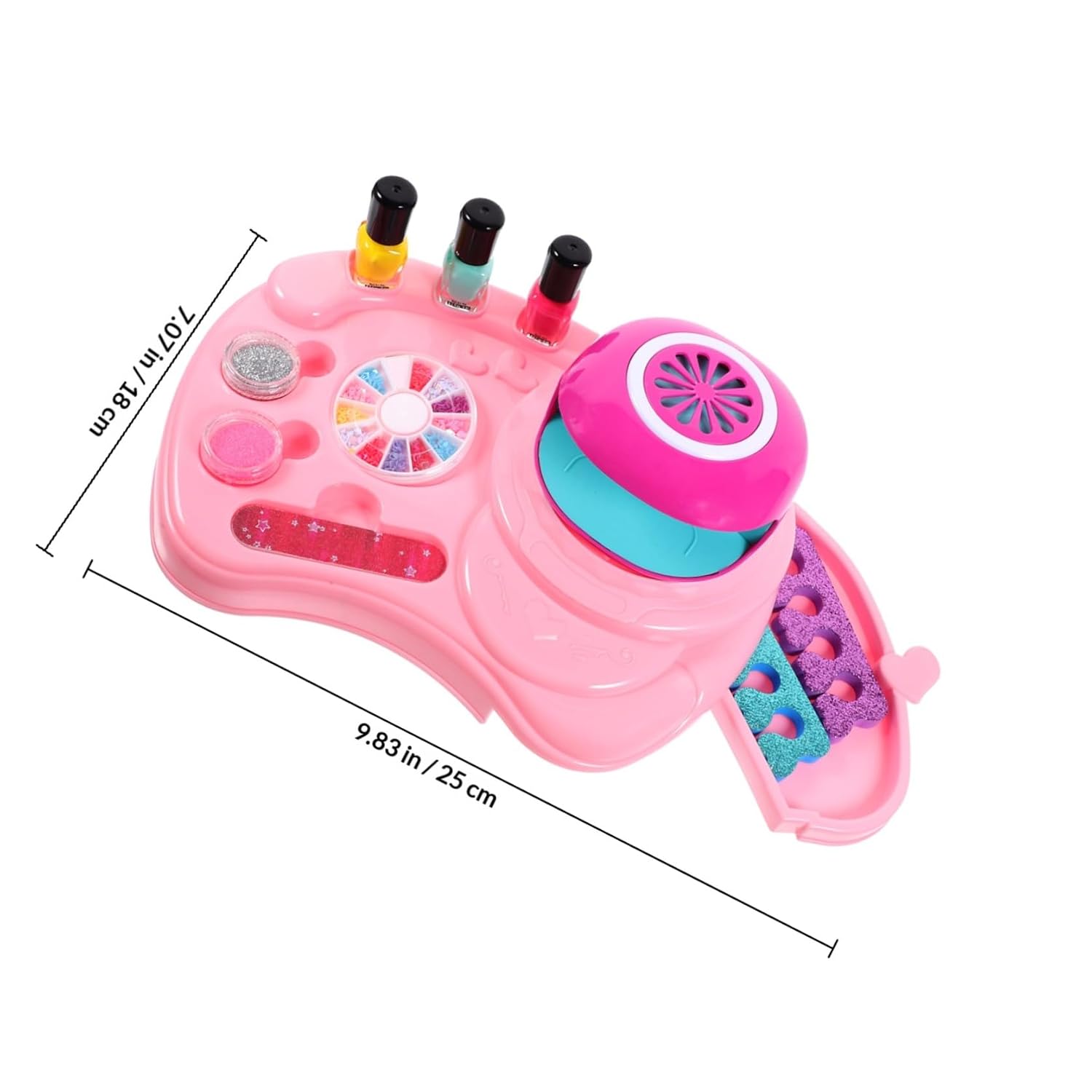 FOMIYES Kids Nail Art Set Nail Polish and Glitter Powder 10-Piece Makeup Kit for Girls Includes and Toe Separator for Fun Playtime Activities