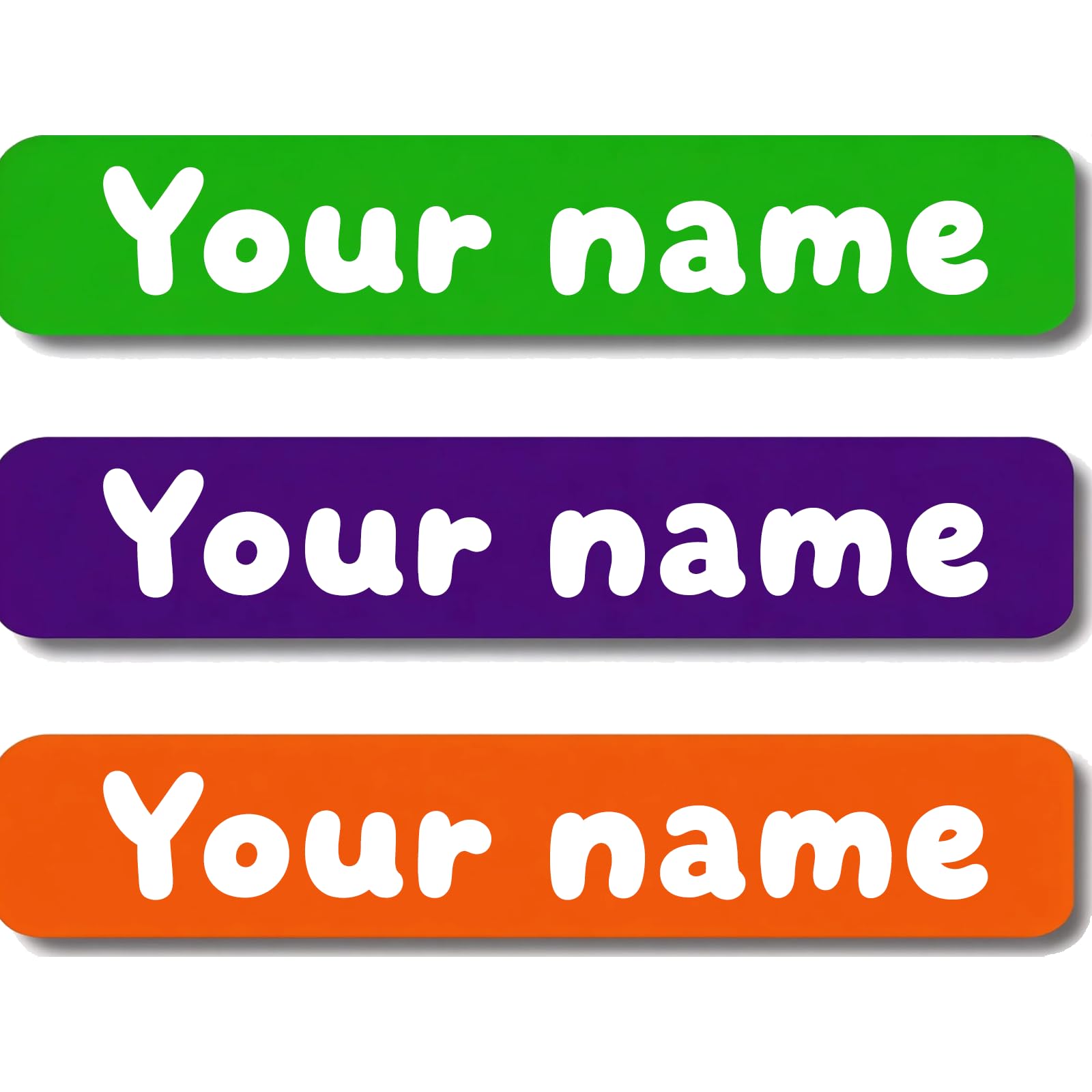 Personalized Waterproof Name Stickers for Kids, Washable Clothing Labels, Durable Name Tags for School, Kindergarten, Lunch Boxes, Books, Toys – Ideal Back to School（Green Purple Orange）