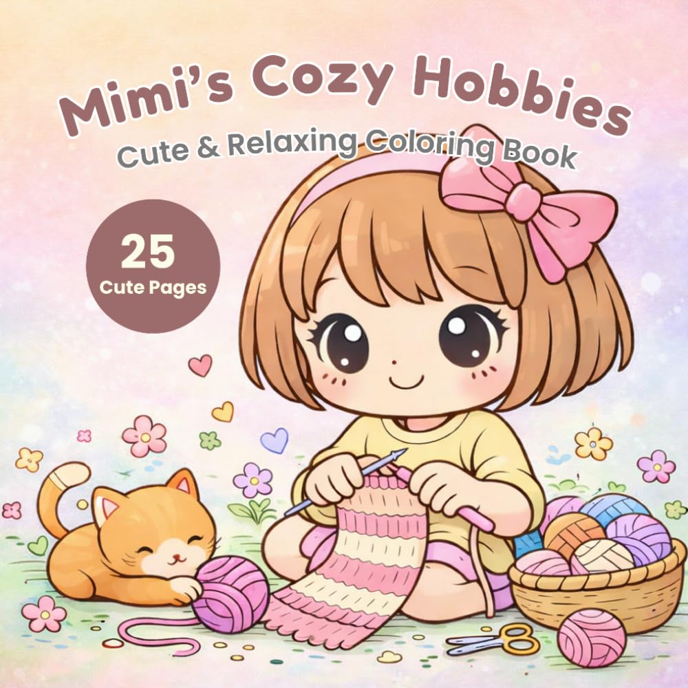 Mimi’s Cozy Hobbies Coloring Book: Cute and Relaxing Kawaii Pages for Stress Relief, Calm Moments, and Cozy Slow Living (Mimi Coloring Series)