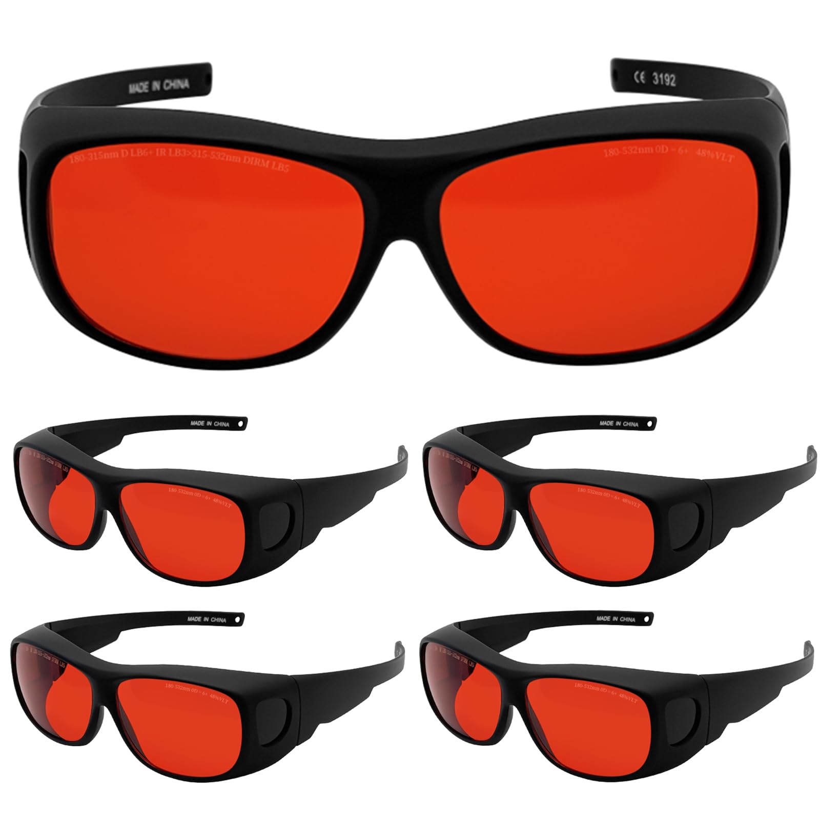 Laser Safety Goggles, 190nm-540nm OD6+ Professional Laser Eye Protective Glasses UV Light/Violet & Blue Laser