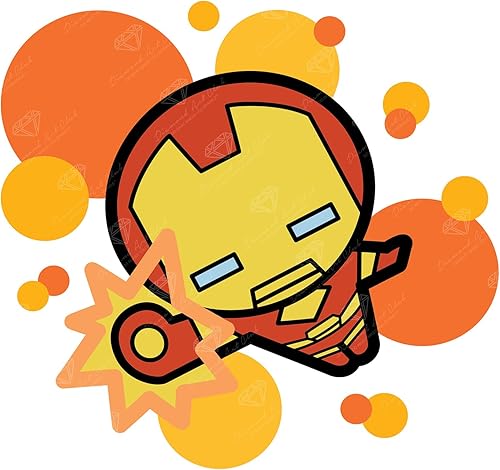 DIAMOND ART CLUB Iron Man - Kit de pintura de diamante de superhéroe, 143 x 13 pulgadas (142.9 x 12.9 in)